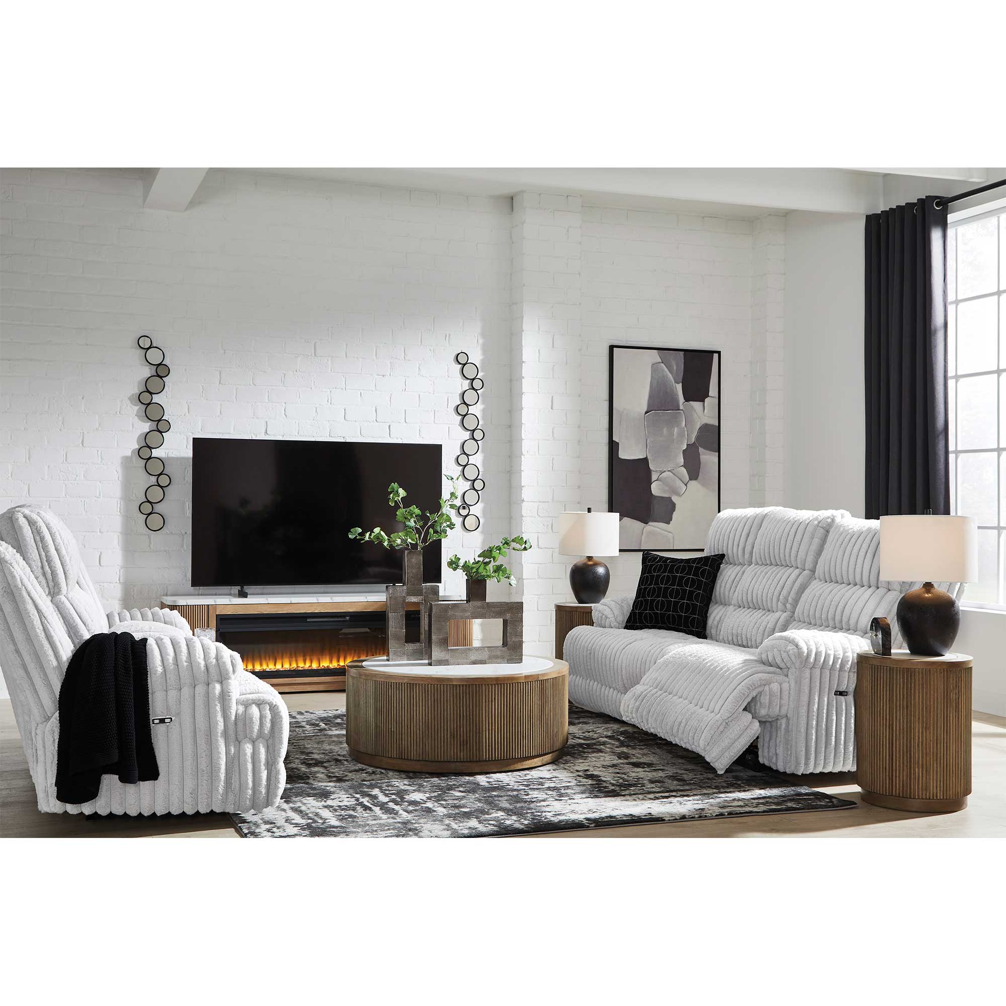 Rhines Falls Power Reclining Sofa and Loveseat Set