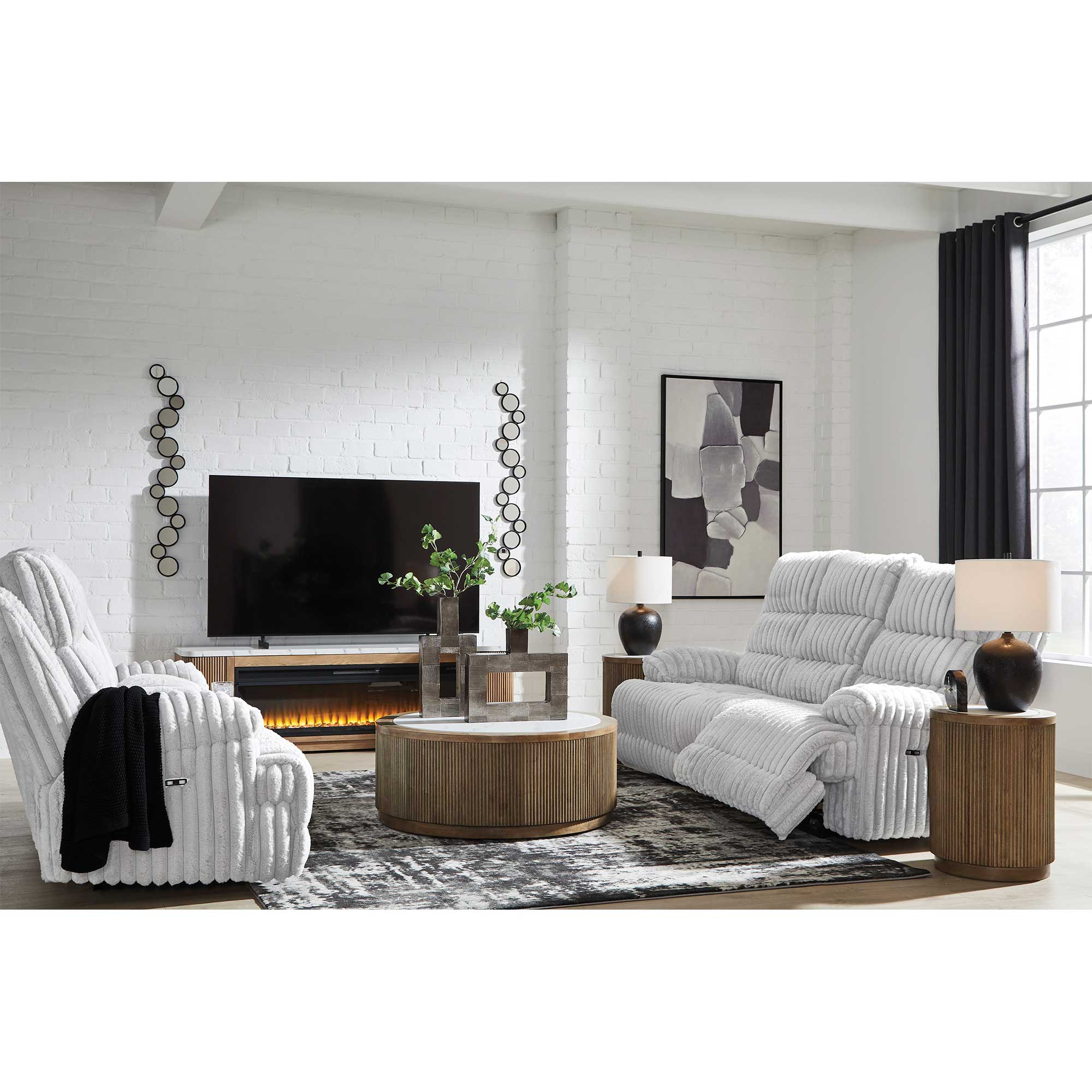 Rhines Falls Power Reclining Sofa and Loveseat Set