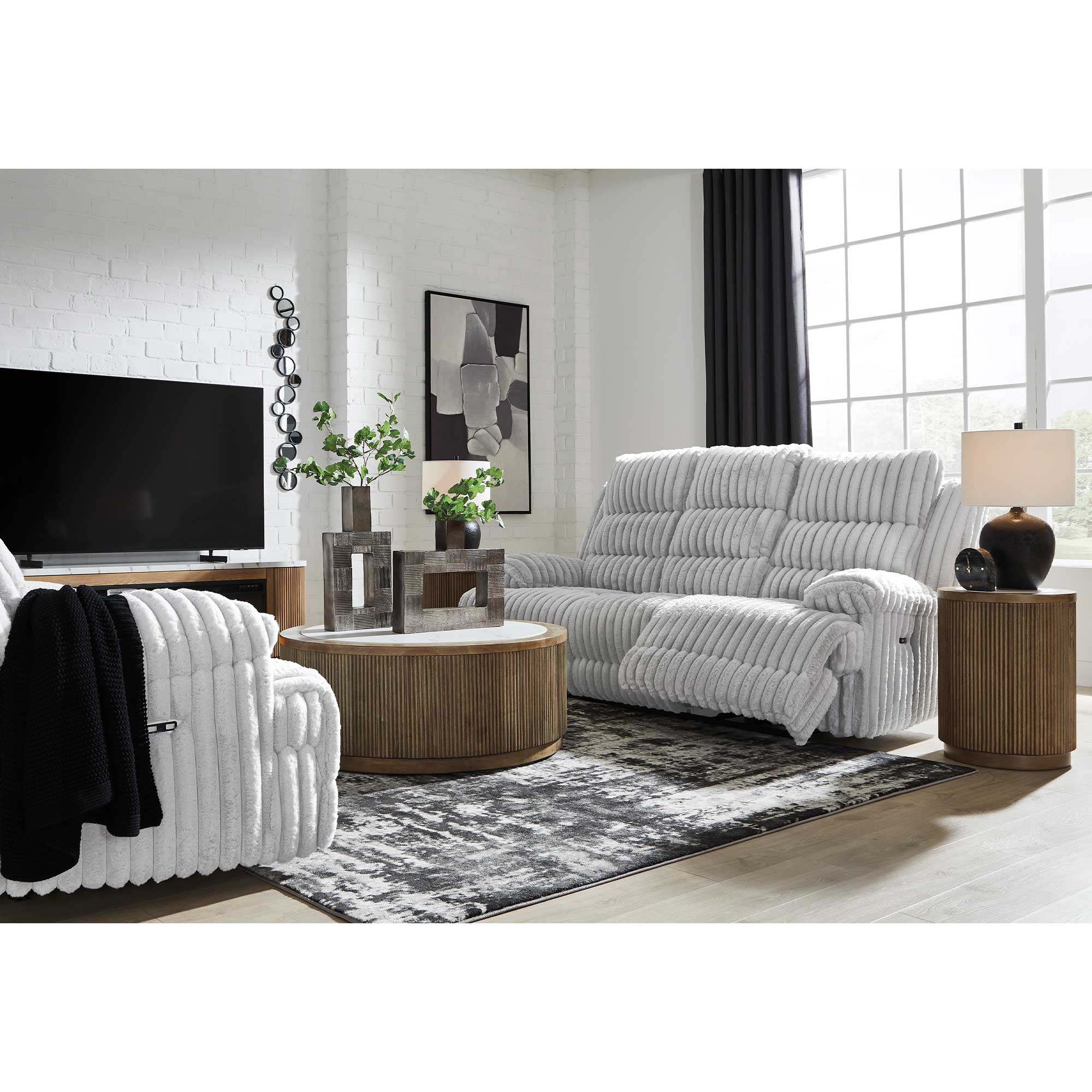 Rhines Falls Power Reclining Sofa with Drop Down Table