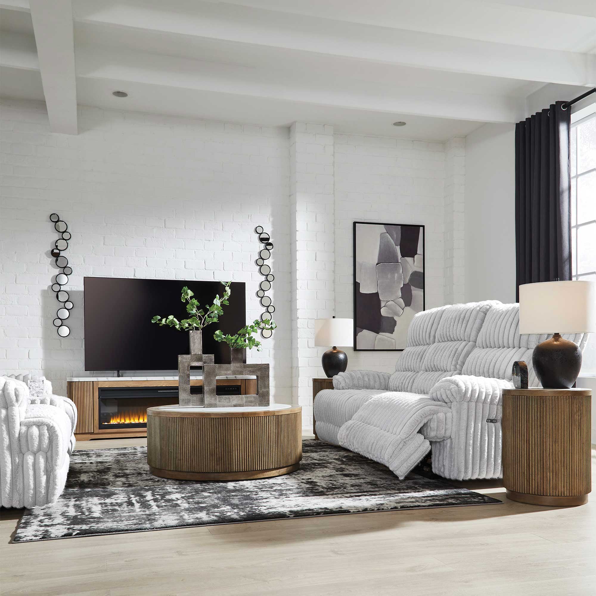 Rhines Falls Power Reclining Sofa with Drop Down Table