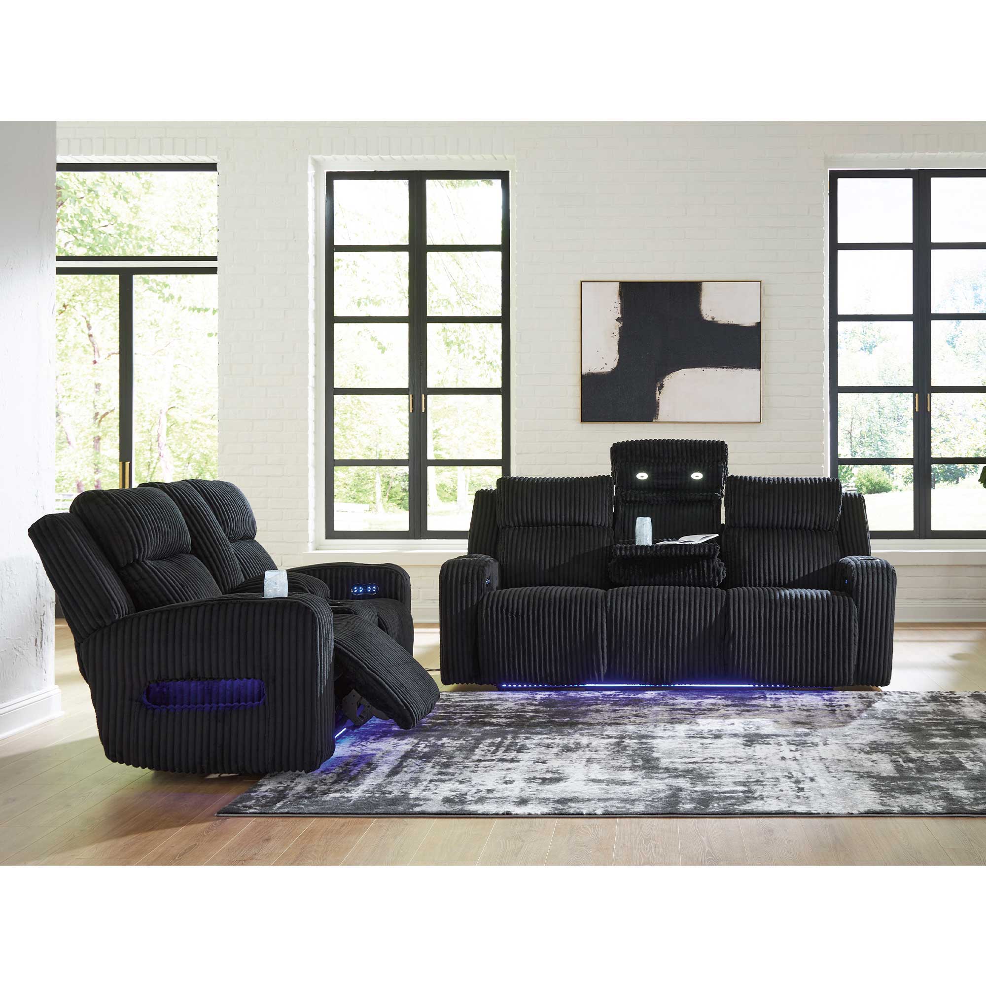 Forest Lake Dual Power Reclining Sofa and Loveseat