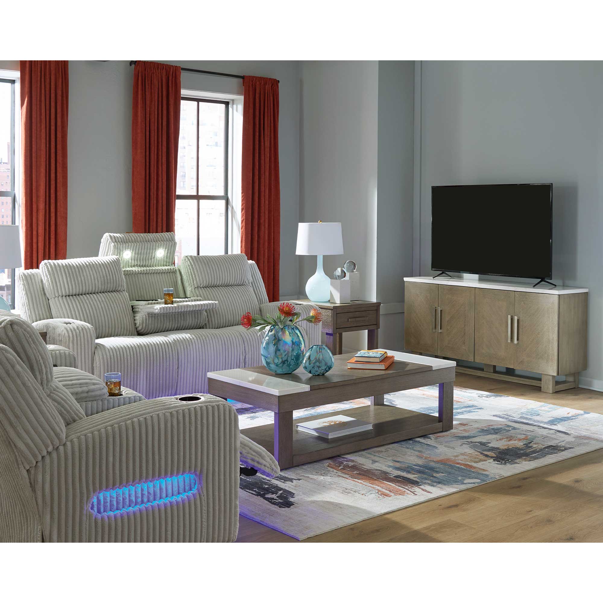 Forest Lake Dual Power Reclining Sofa and Loveseat