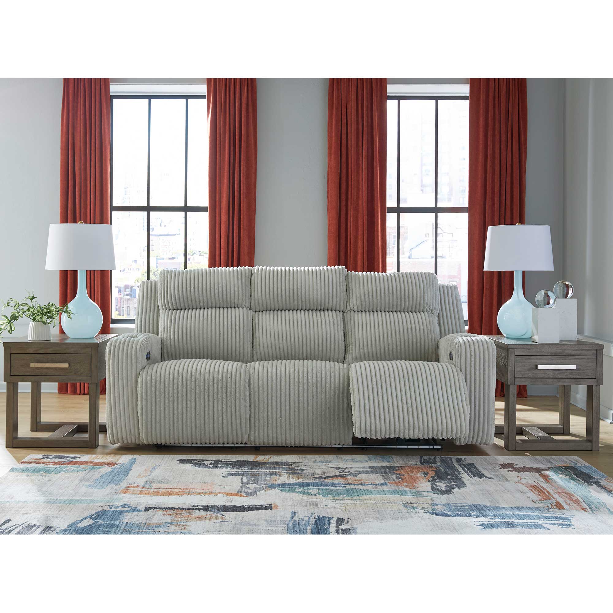 Forest Lake Dual Power Reclining Sofa and Loveseat
