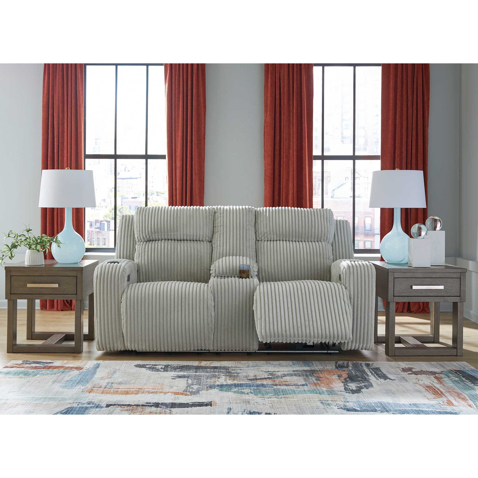 Forest Lake Dual Power Reclining Loveseat with Console