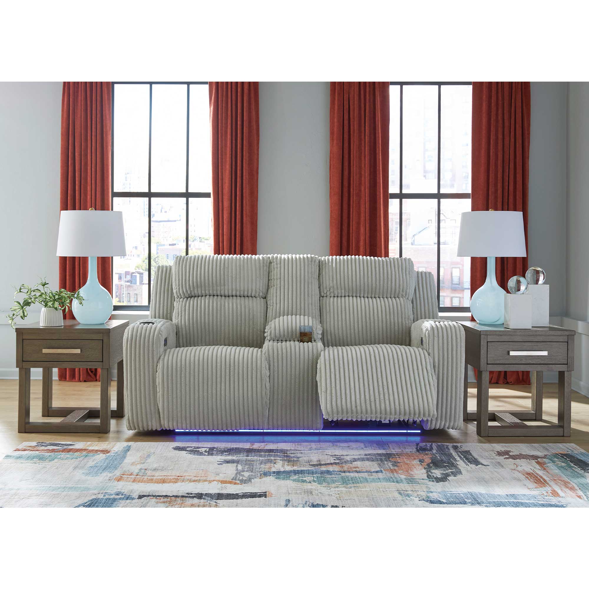 Forest Lake Dual Power Reclining Loveseat with Console