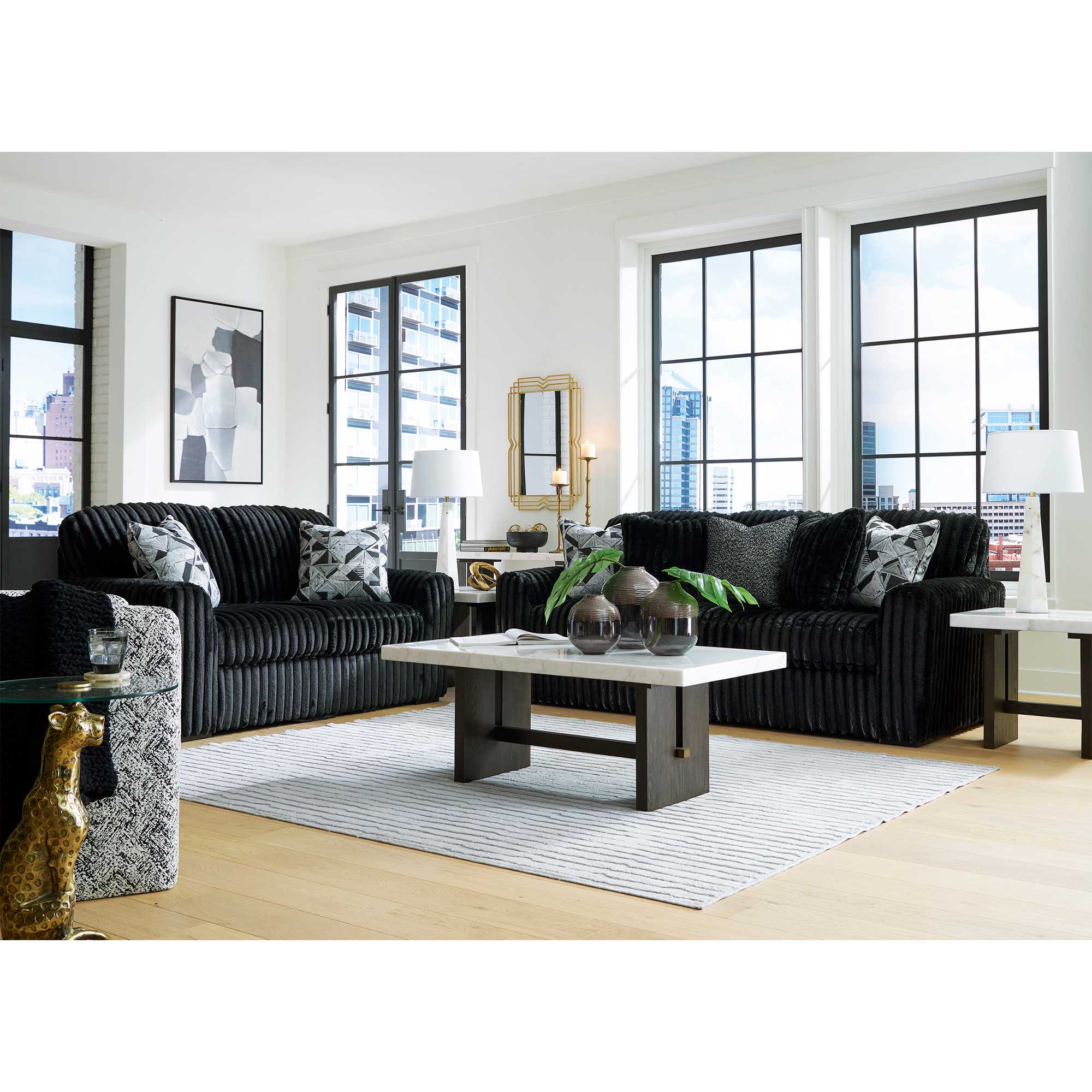 Midnight-Madness Sofa and Loveseat Set