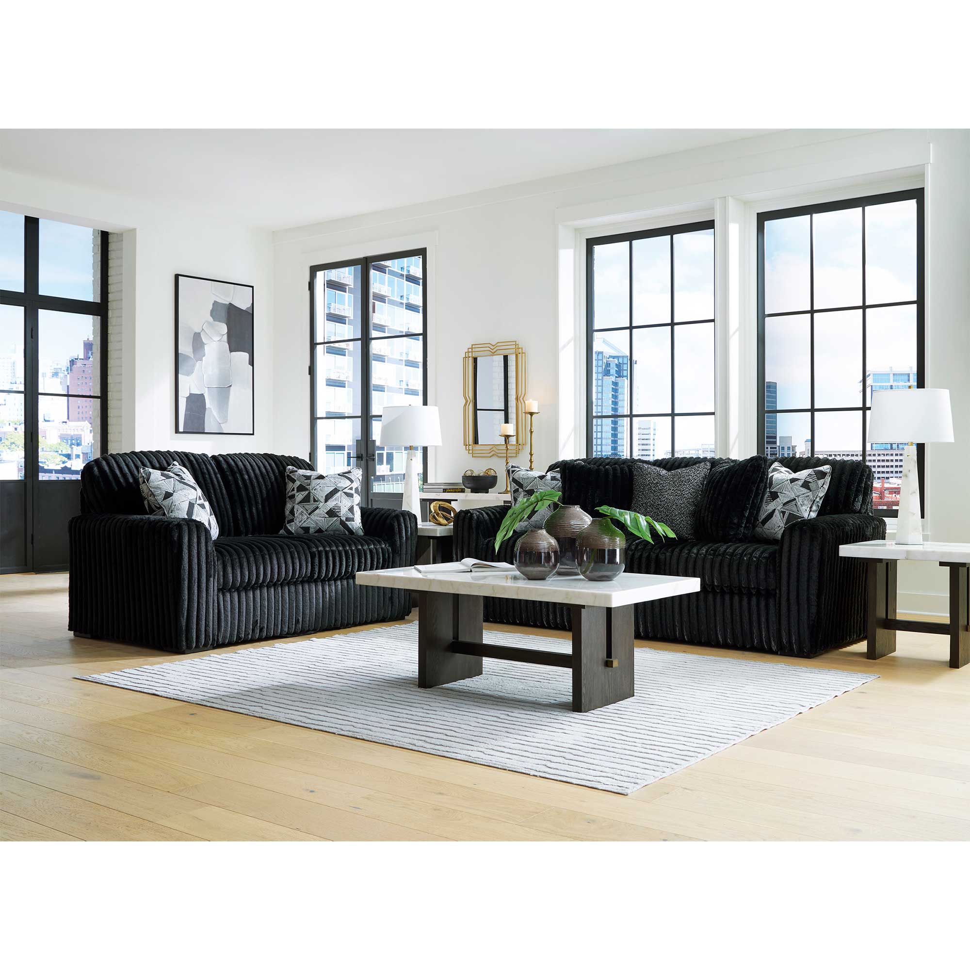 Midnight-Madness Sofa and Loveseat Set