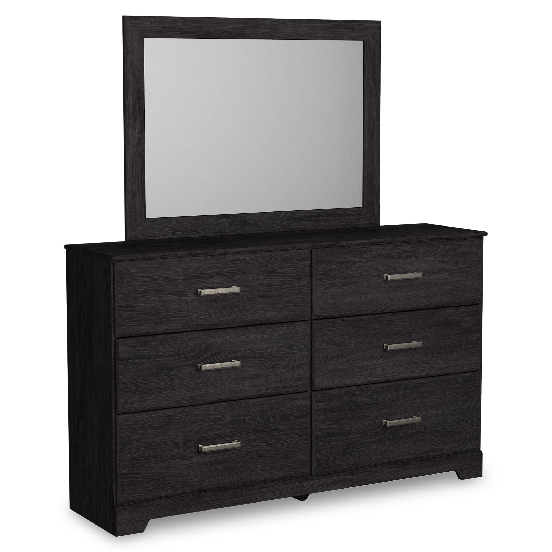 Belachime Twin Panel Bed with Mirrored Dresser