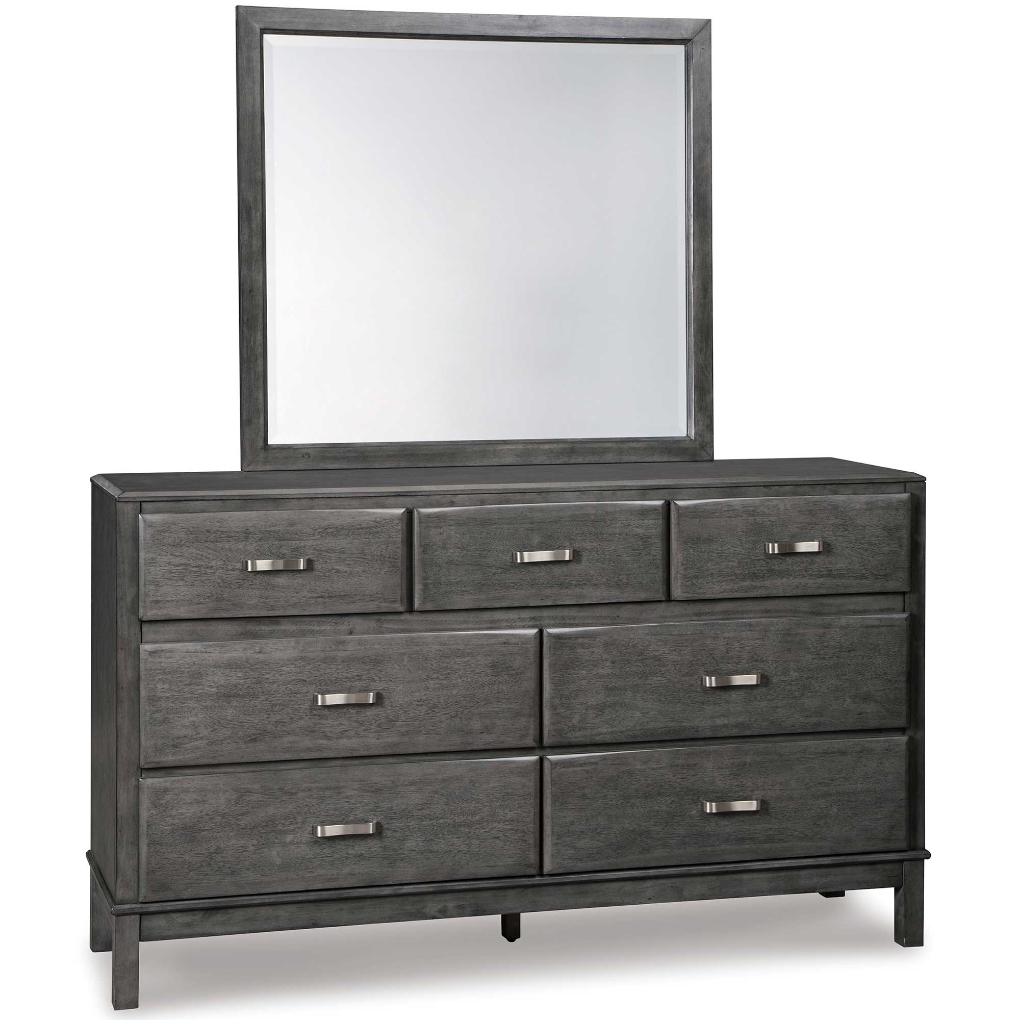 Caitbrook Full Storage Bed with 8 Storage Drawers with Mirrored Dresser