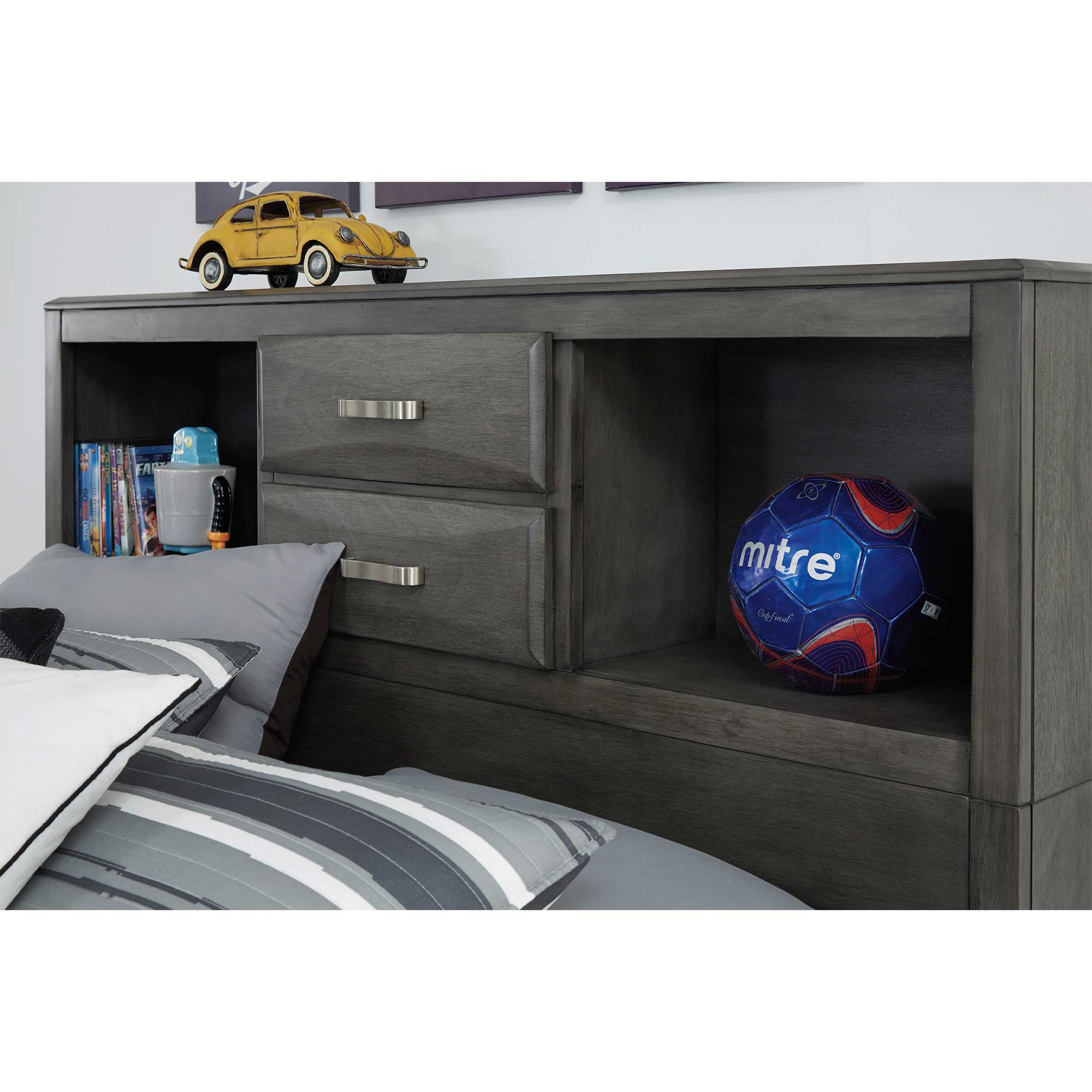 Caitbrook Full Storage Bed with 8 Storage Drawers with Mirrored Dresser