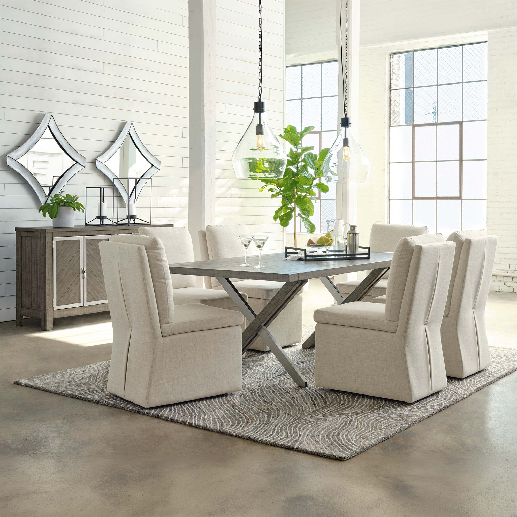 Krystanza Dining Table and 6 Chairs Set