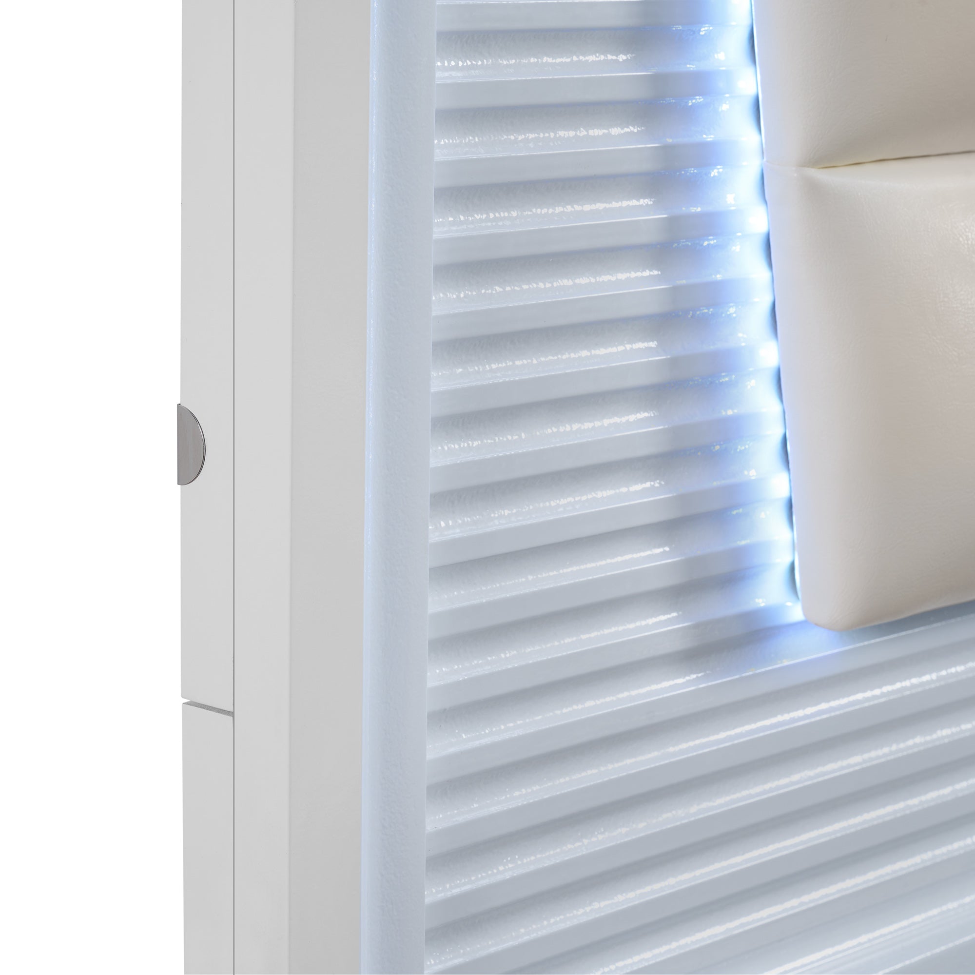 Denmark King Upholstered Bed with Mirrored Dresser