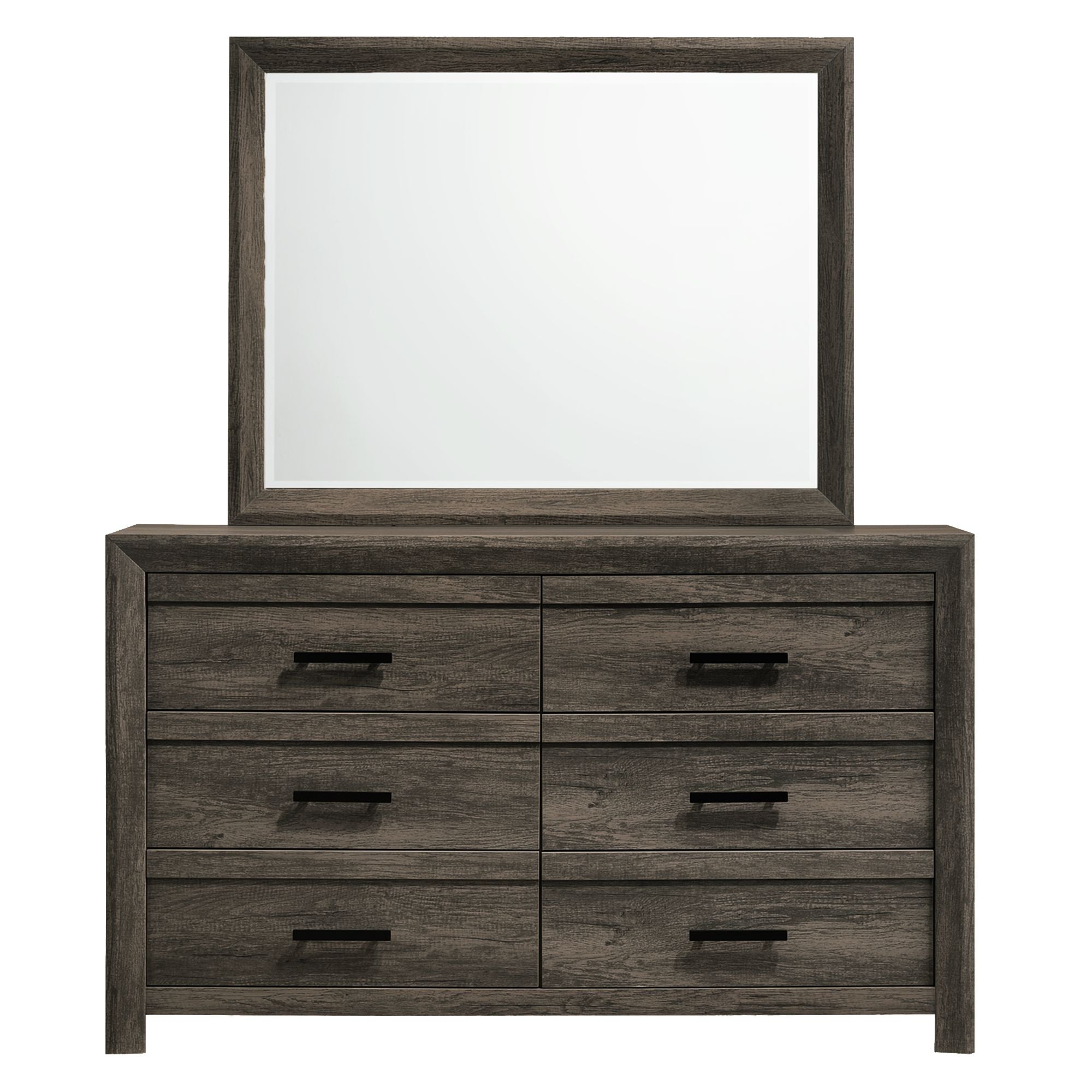 Eleanor Queen Panel Bed with Mirrored Dresser