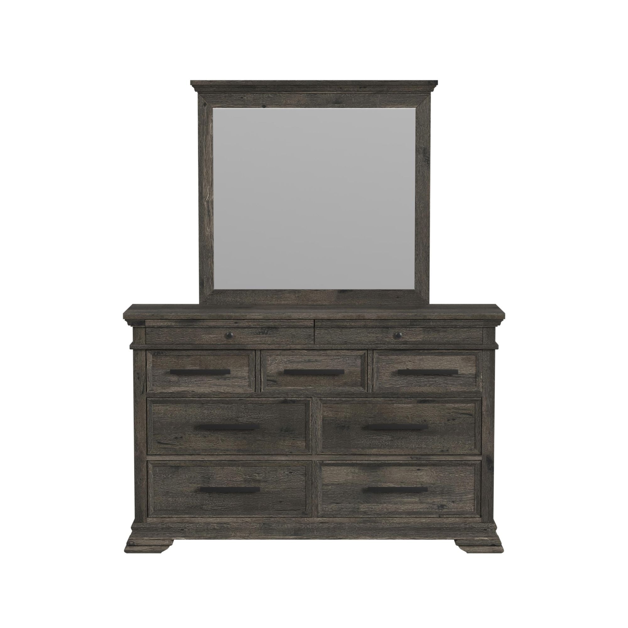 Park Ridge King Panel Bed with Mirrored Dresser