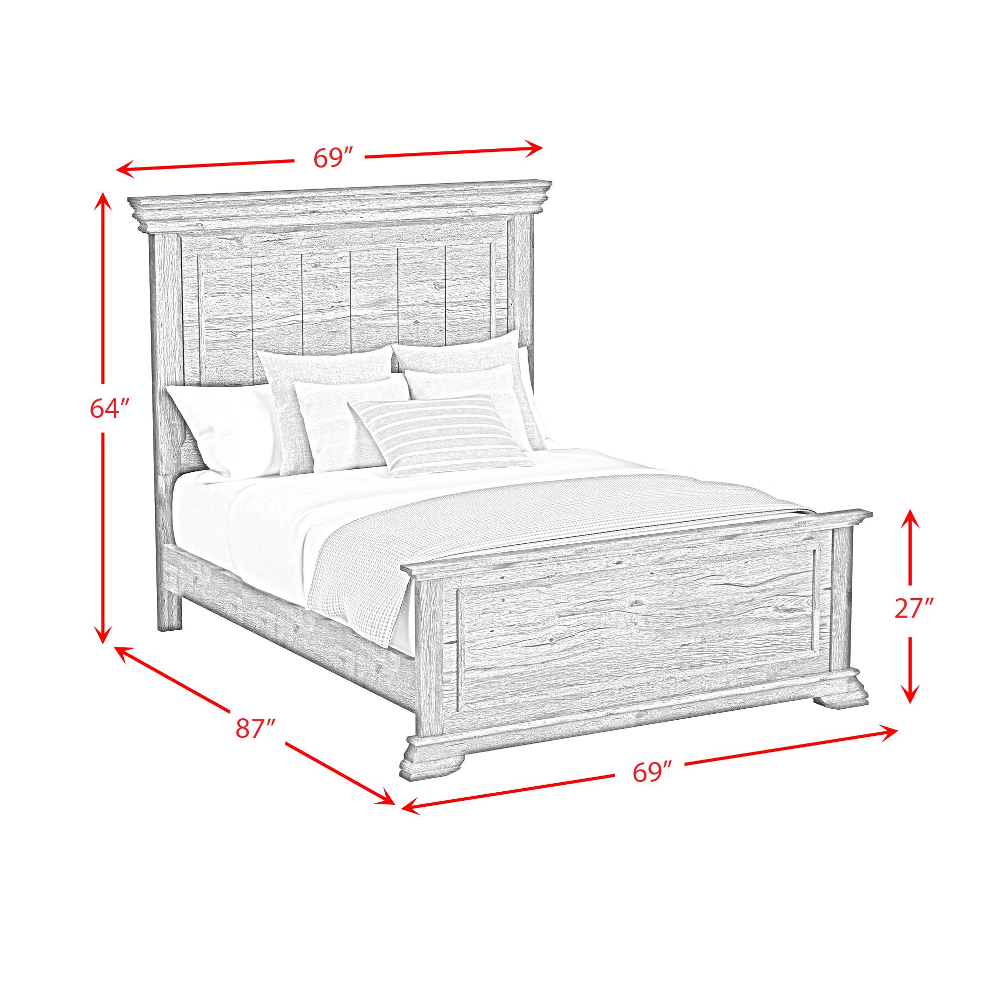 Park Ridge King Panel Bed with Mirrored Dresser