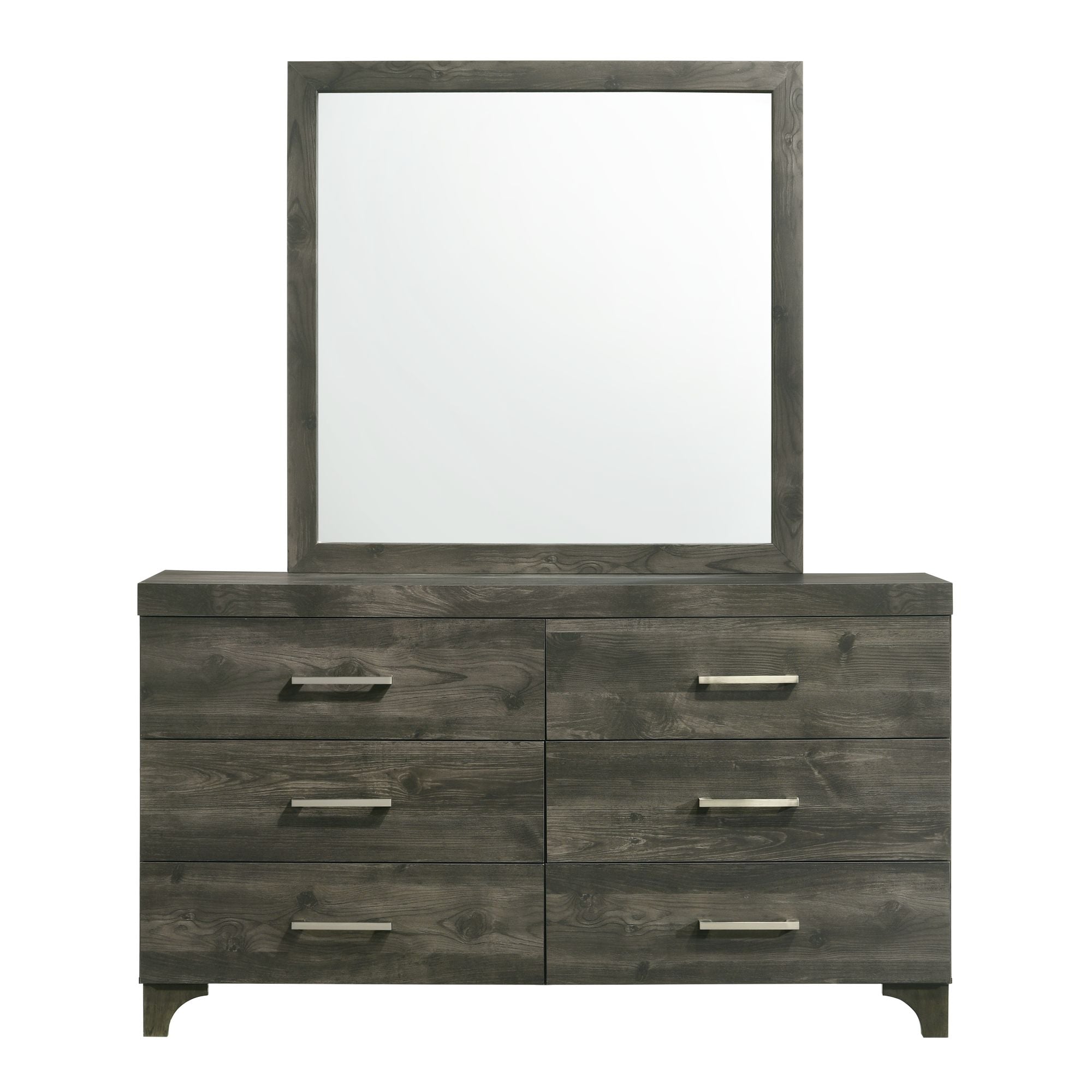 Zendaya King Panel Bed with Mirrored Dresser