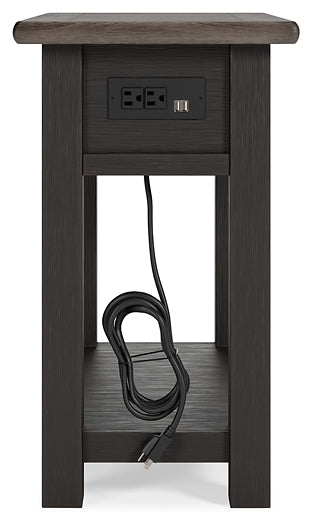 Tyler Creek Chairside End Table - Grayish Brown/Black