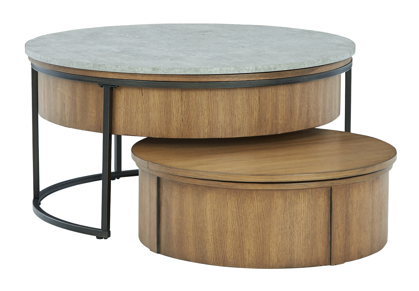 Fridley Nesting Coffee Tables (2-Piece) - Gray/Brown/Black