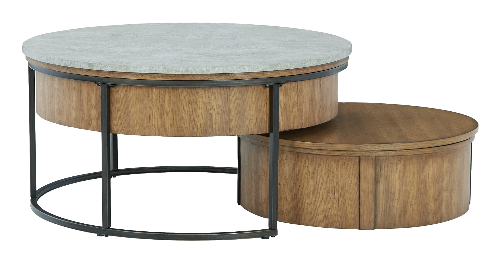 Fridley Nesting Coffee Tables (2-Piece) - Gray/Brown/Black