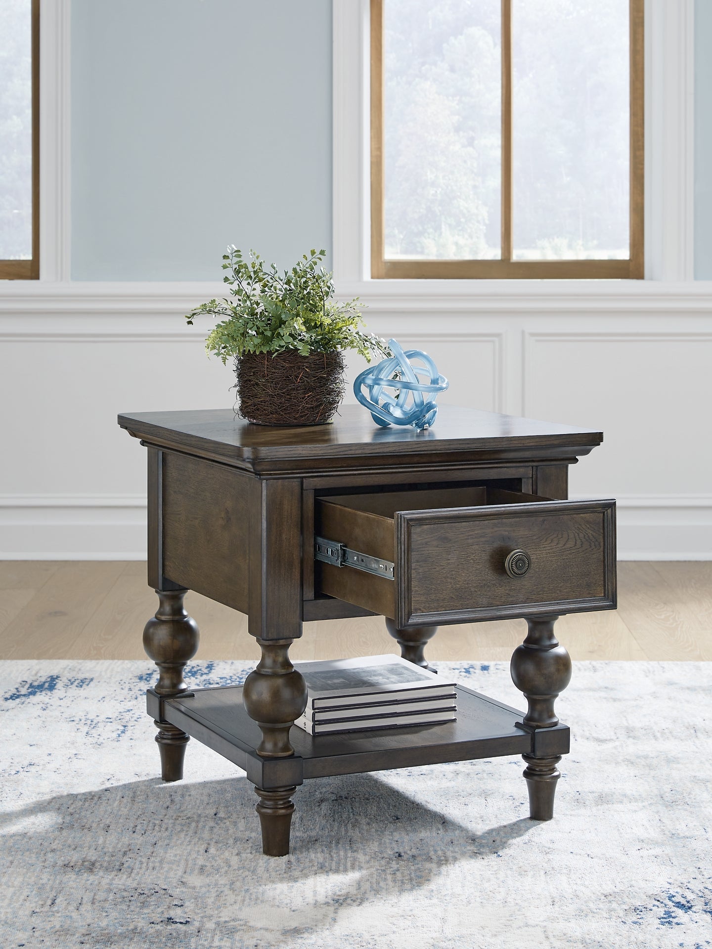 Veramond End Table - Dark Brown