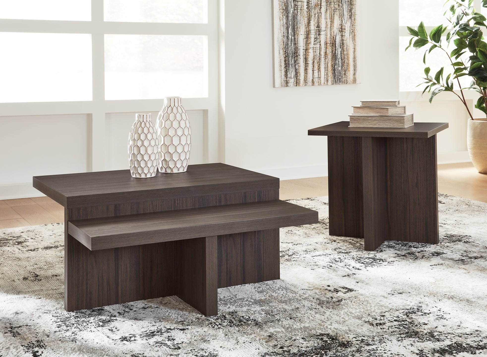 Zendex 2-Piece Table Set - Brown