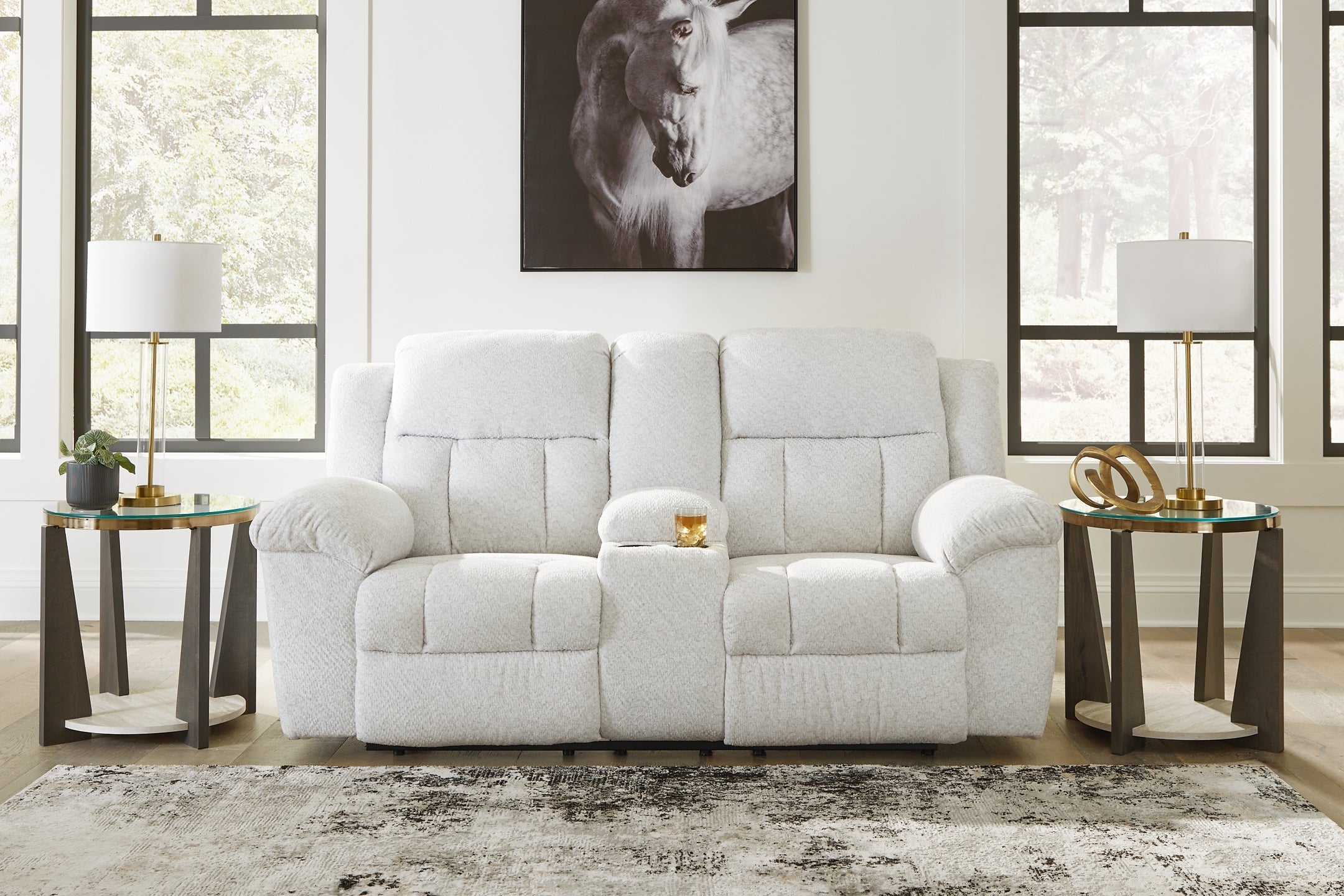 Frohn Manual Reclining Loveseat with Console