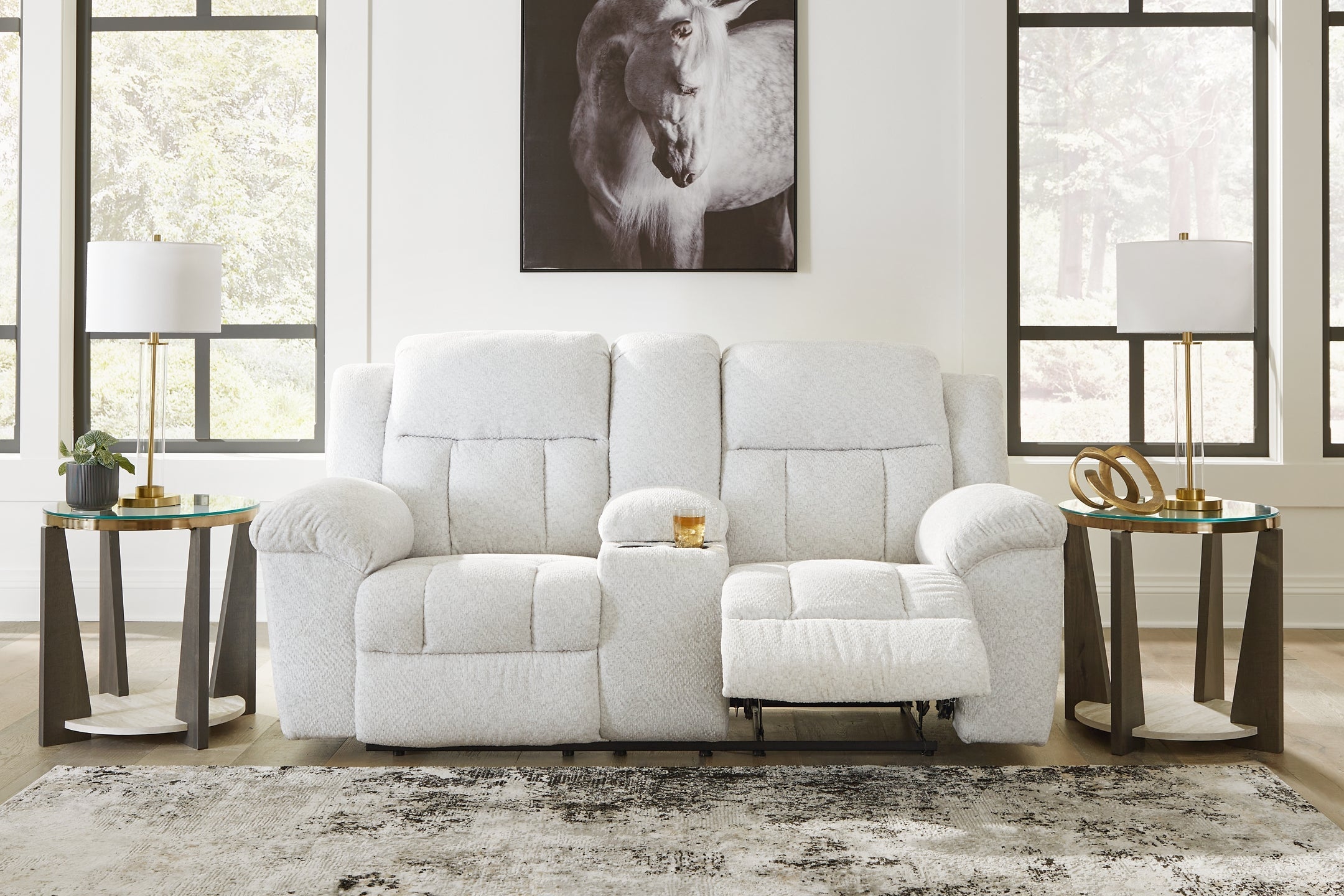 Frohn Manual Reclining Loveseat with Console