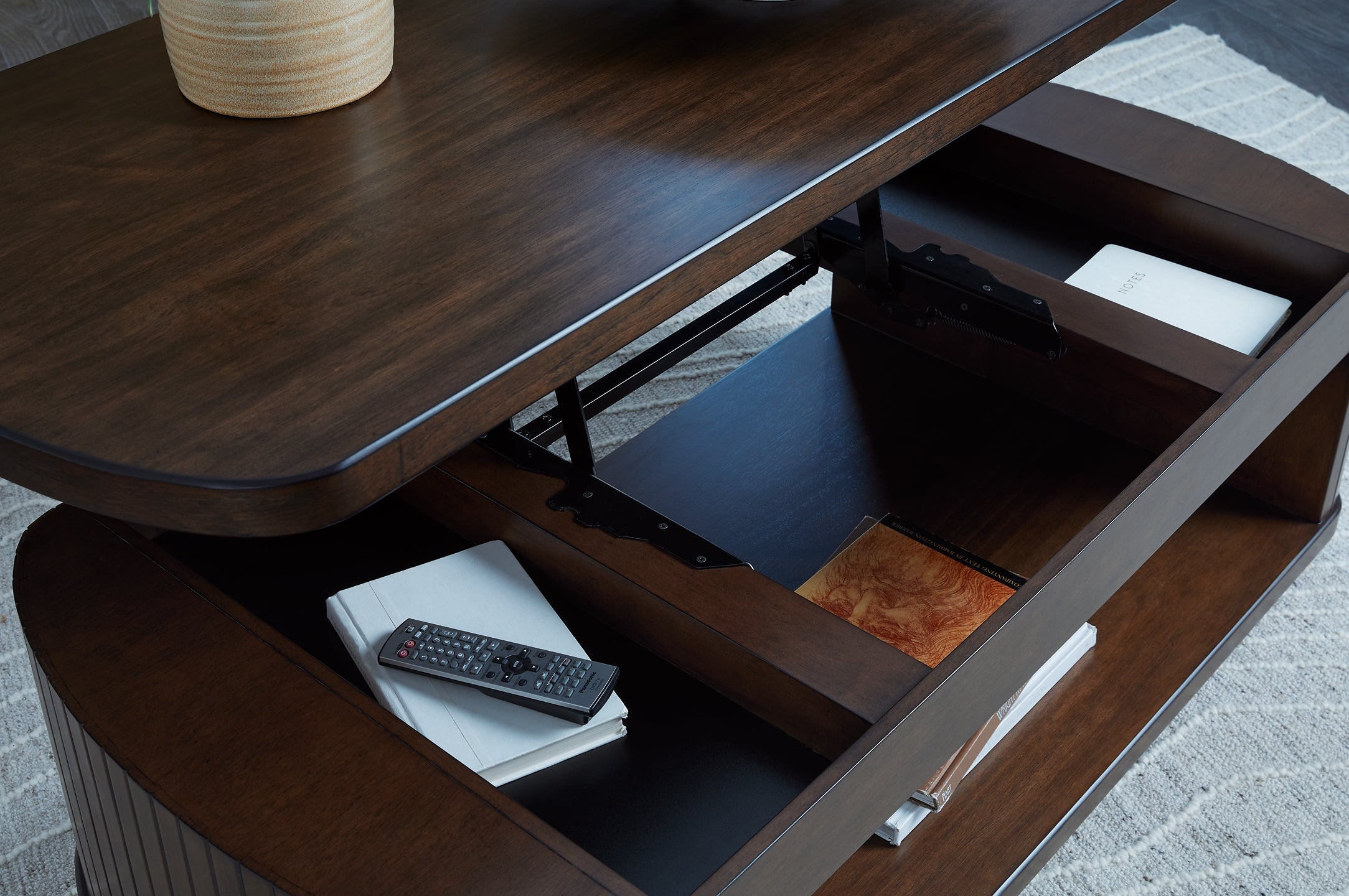 Korestone Lift Top Coffee Table - Dark Brown