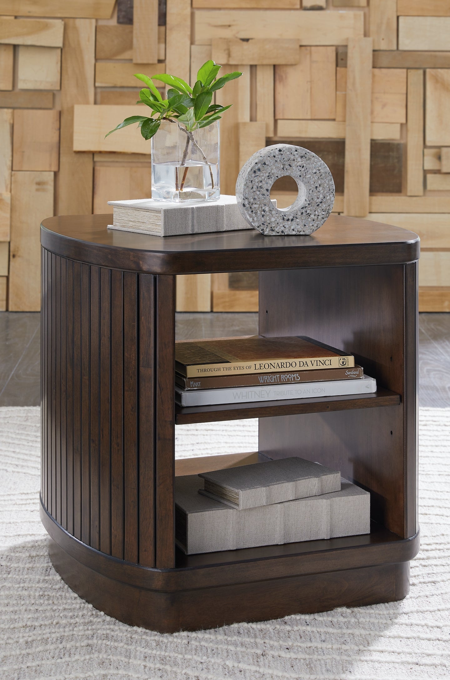 Korestone End Table - Dark Brown