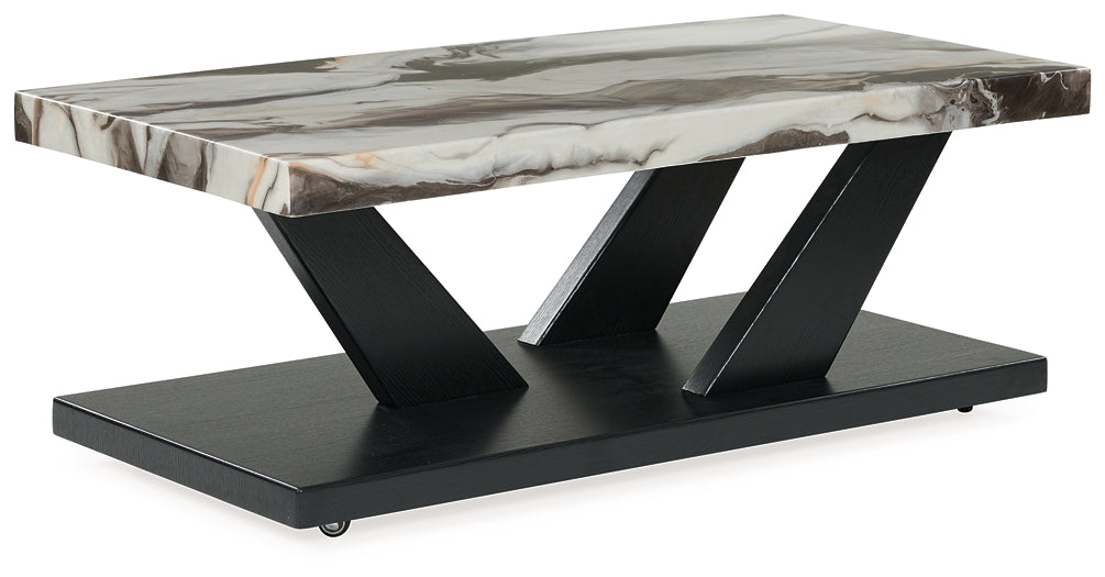 Cendill 3-Piece Table Set - Dark Brown/White/Black