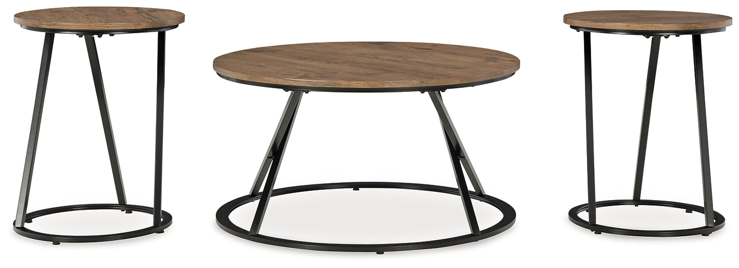 Cassbryn 3-Piece Table Set - Brown/Black