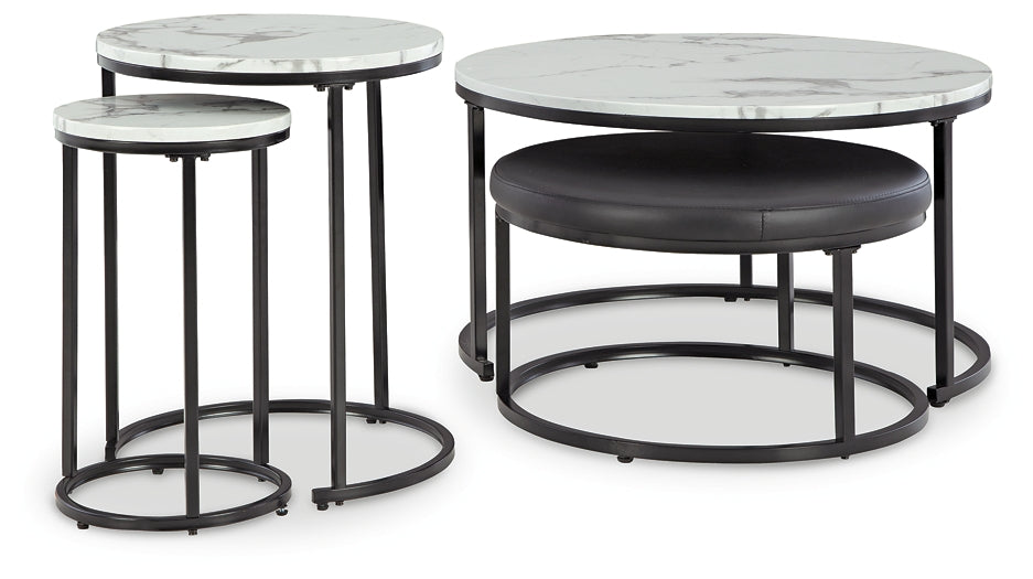 Jusmour Nesting Coffee Table (4-Piece) - Black/White