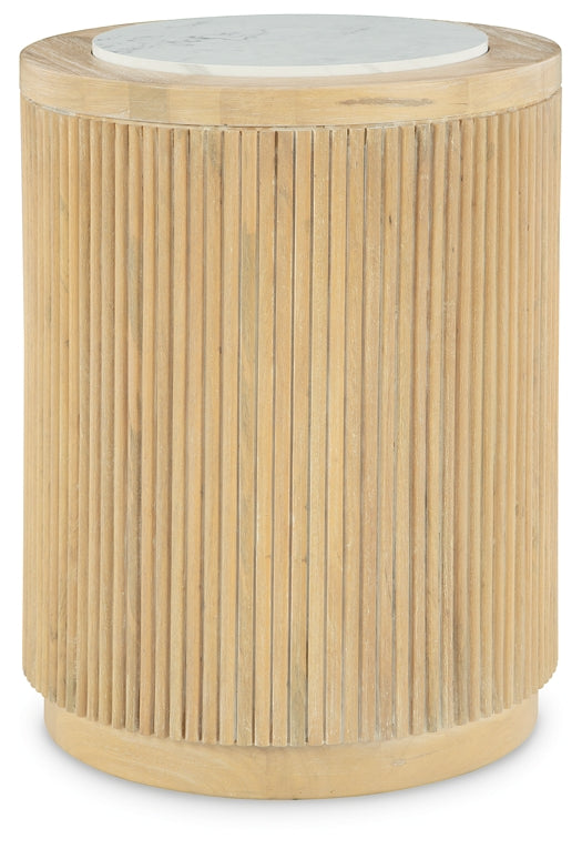 Camdill End Table - Light Brown/White