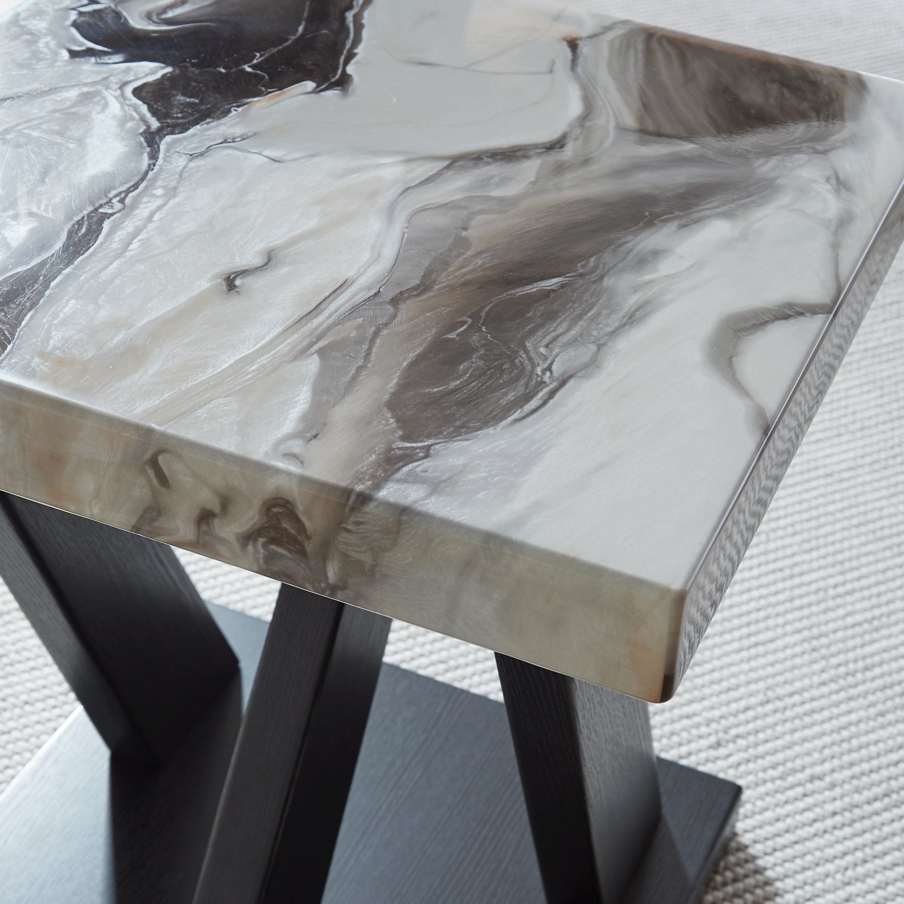 Cendill 3-Piece Table Set - Dark Brown/White/Black