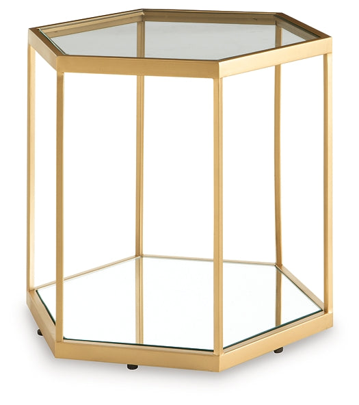 Veerwick Accent Coffee Table - Gold Finish