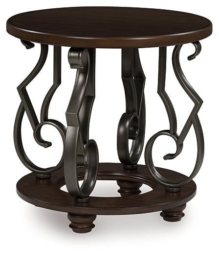 Frallyn End Table - Dark Brown