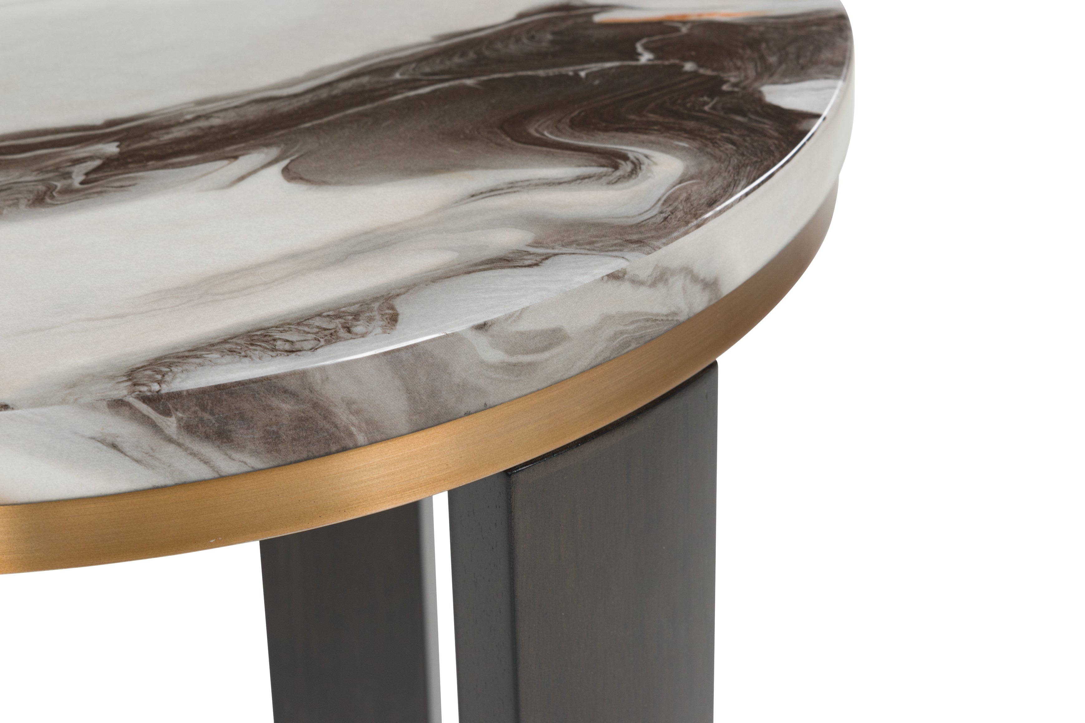 Jazmore End Table - Brown/Brass Finish