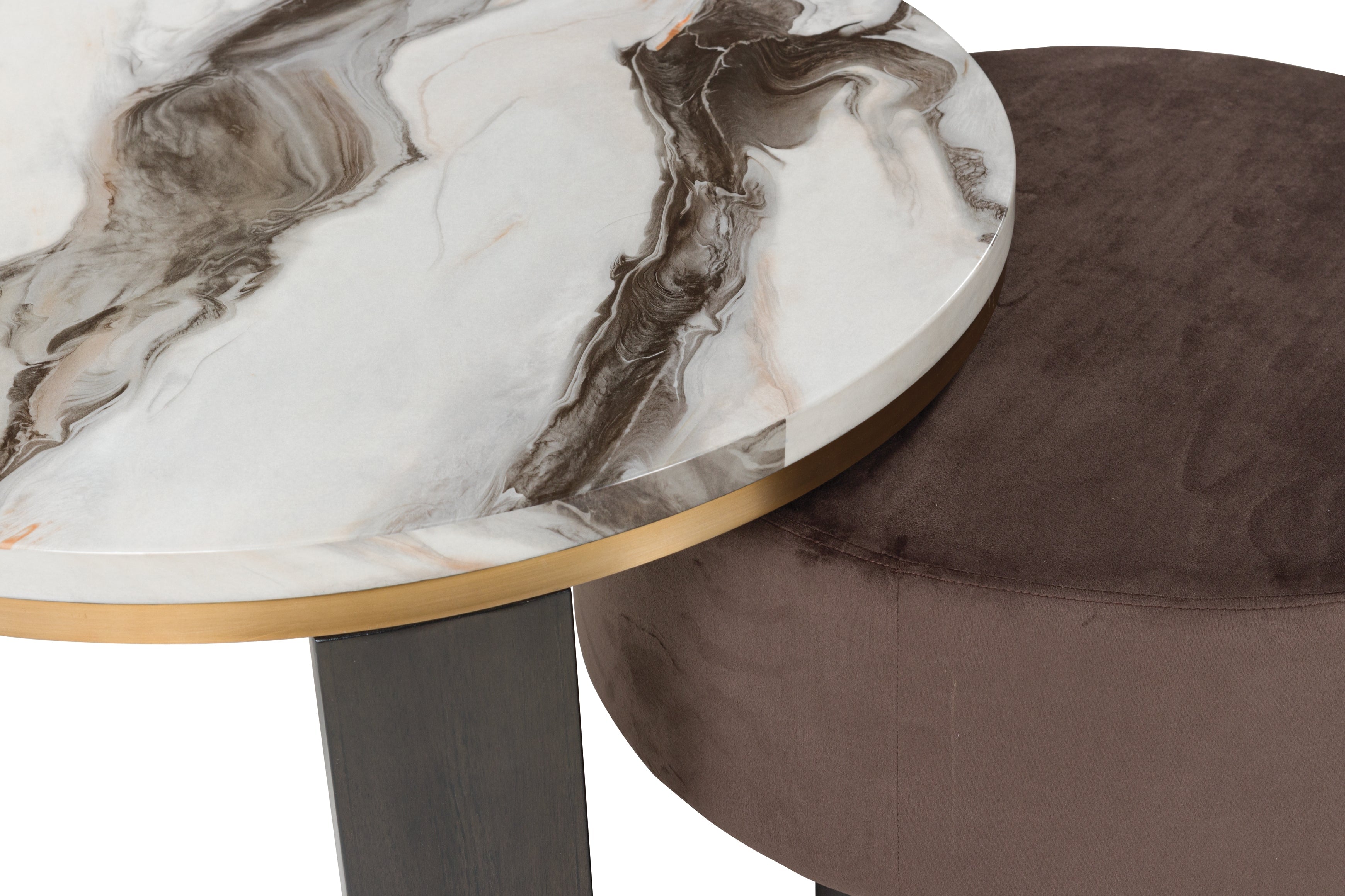 Jazmore Nesting Coffee Tables (2-Piece) - Brown/Brass Finish