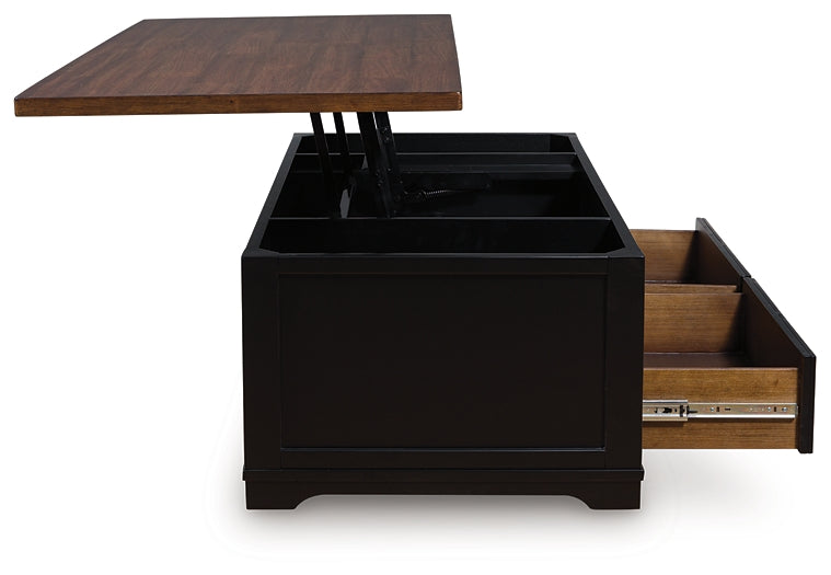 Wildenauer Lift Top Coffee Table - Brown/Black