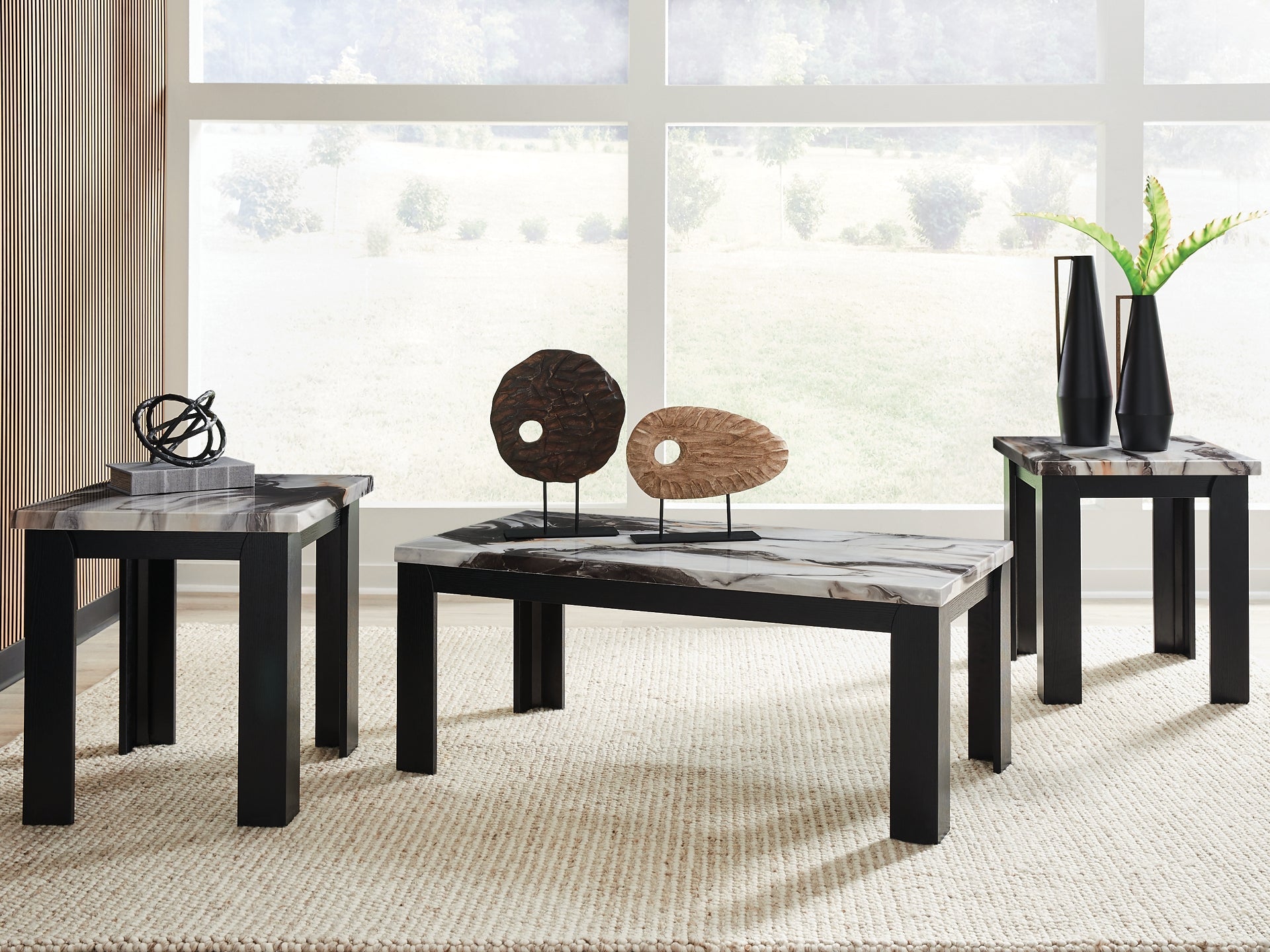 Jazmore 3-Piece Table Set - Dark Brown