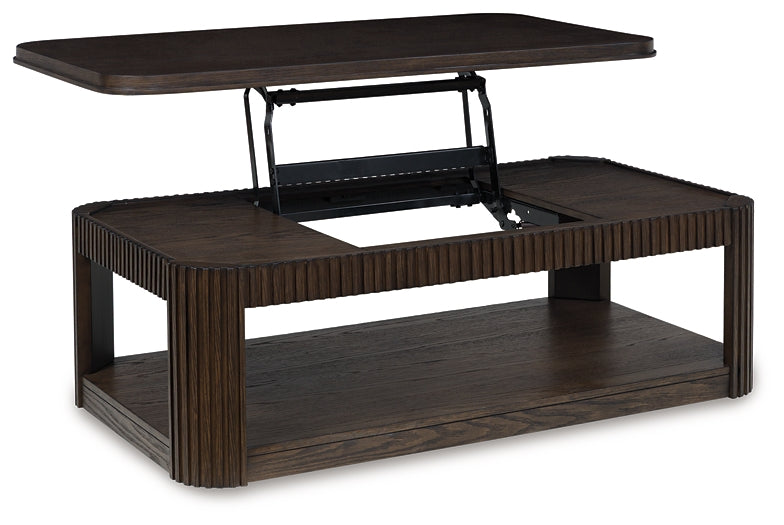 Carlibrie Lift Top Coffee Table - Warm Brown