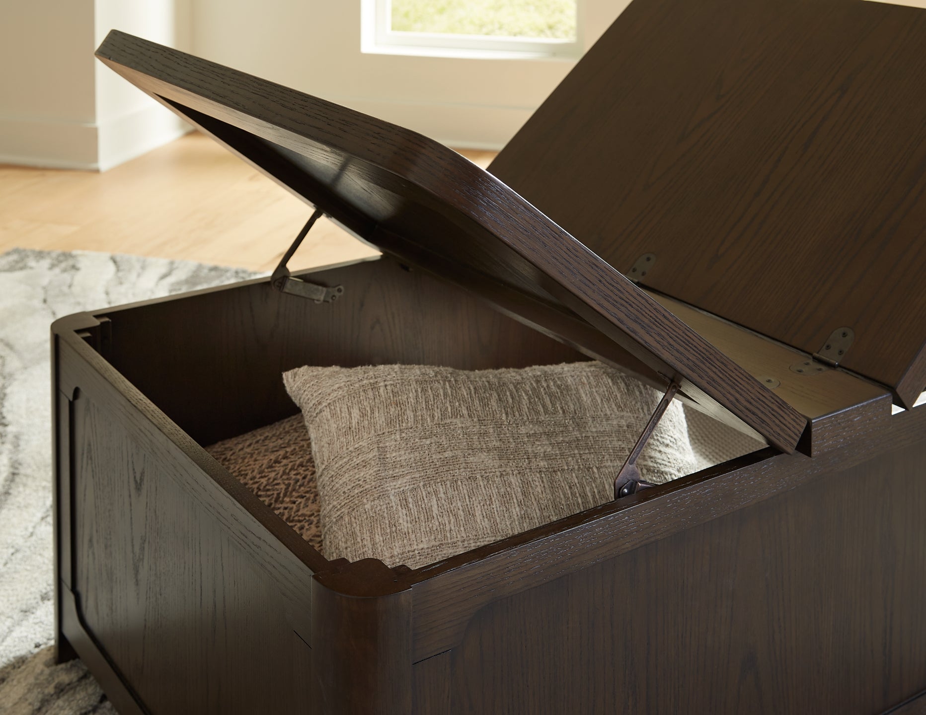 Breckington Coffee Table with Storage - Dark Brown