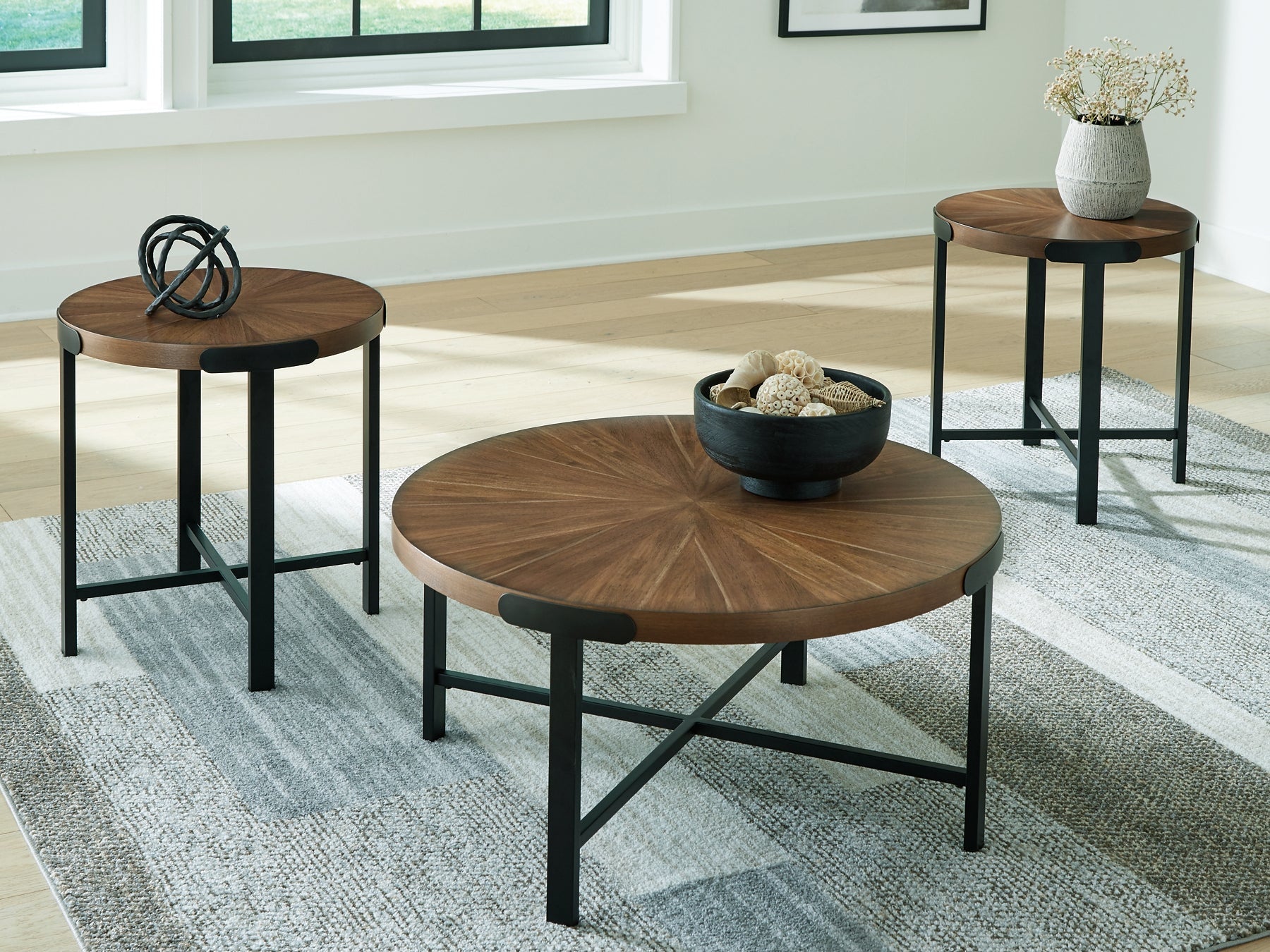 Crosstrail 3-Piece Table Set - Brown