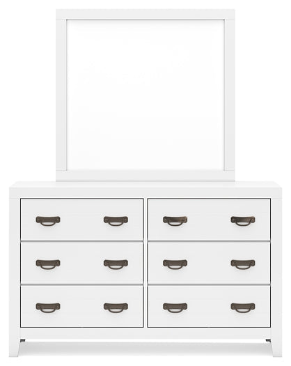 Binterglen King Panel Bed with Mirrored Dresser and Chest