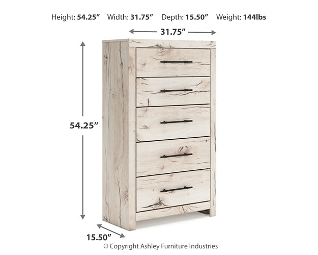 Lawroy Twin Panel Headboard with Mirrored Dresser and Chest