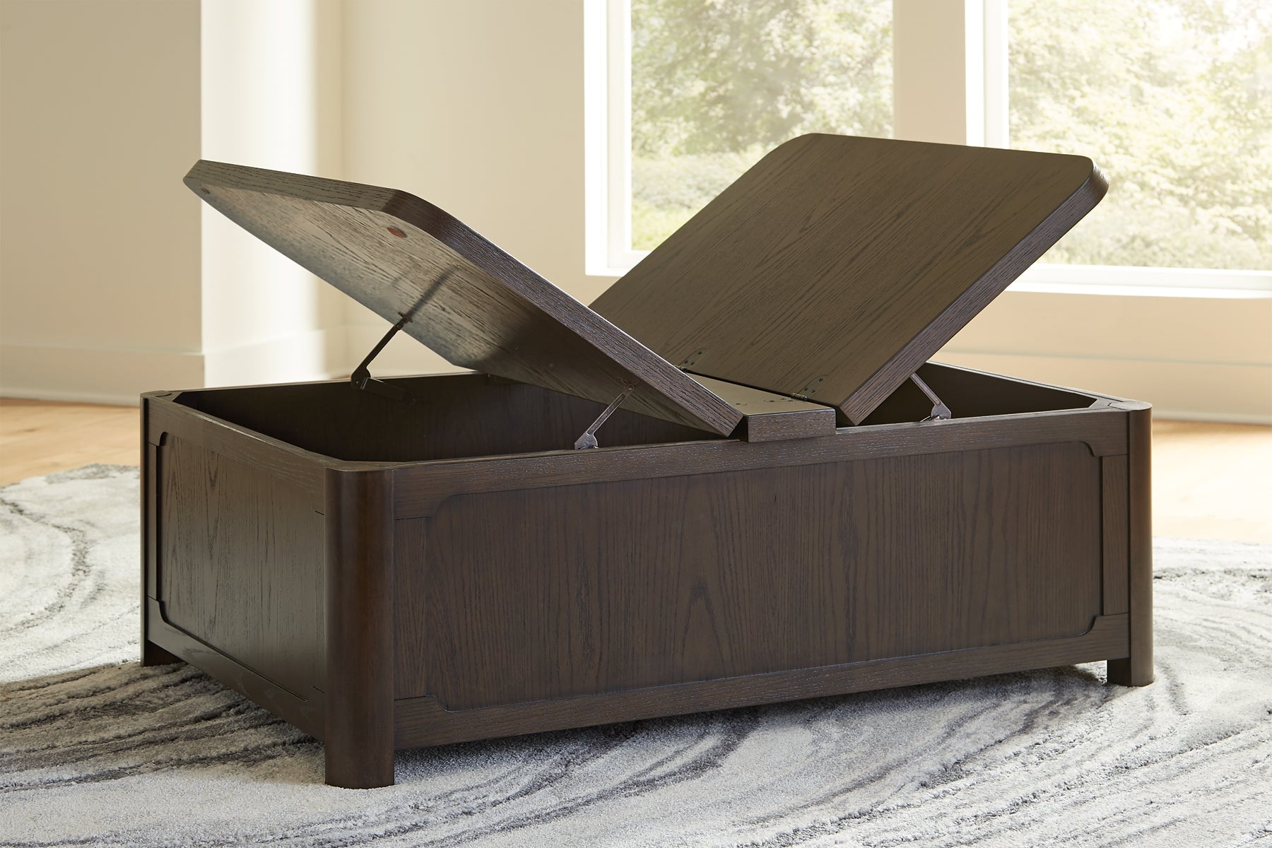 Breckington Coffee Table with Storage - Dark Brown