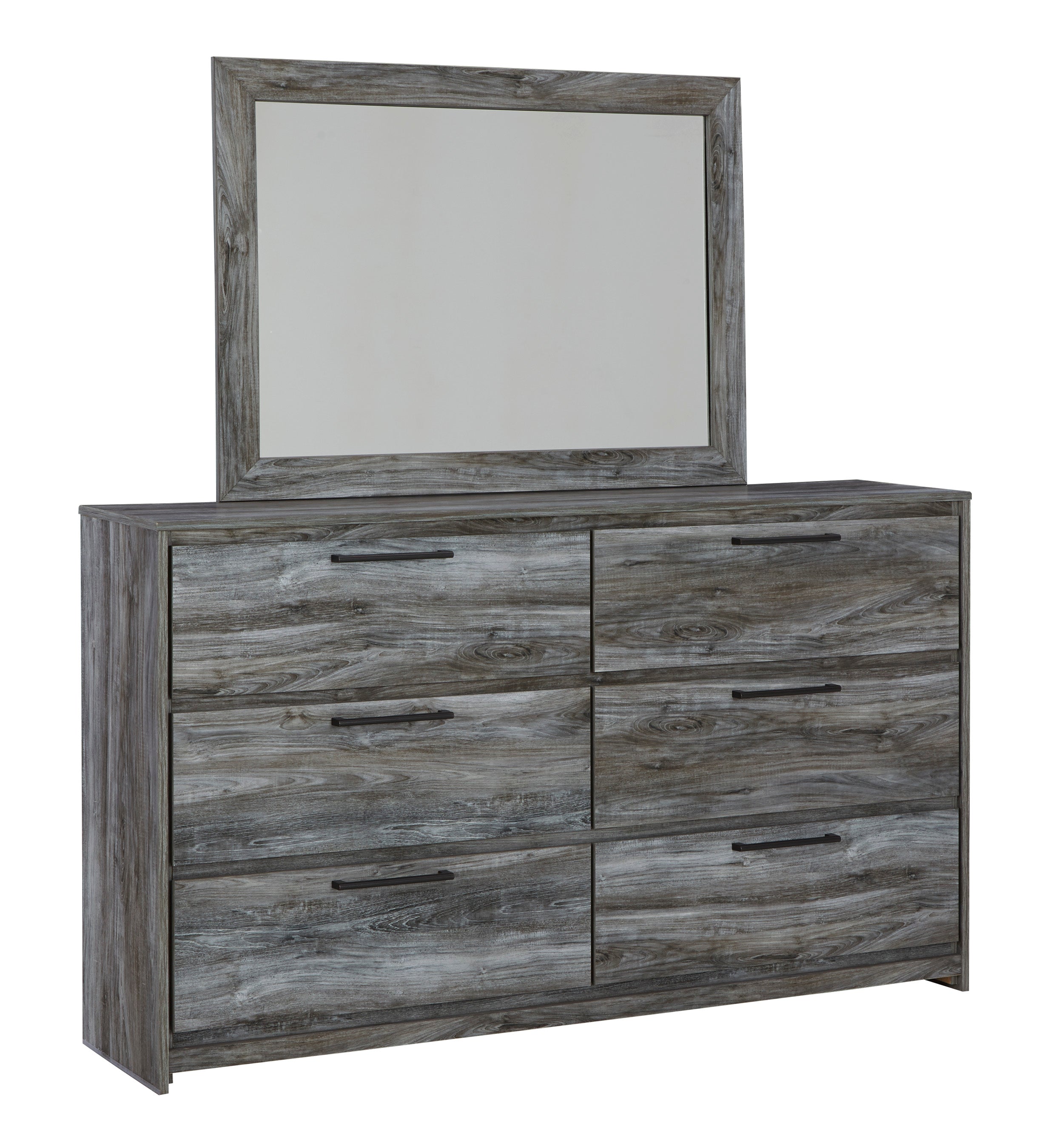 Baystorm King Panel Bed with Mirrored Dresser