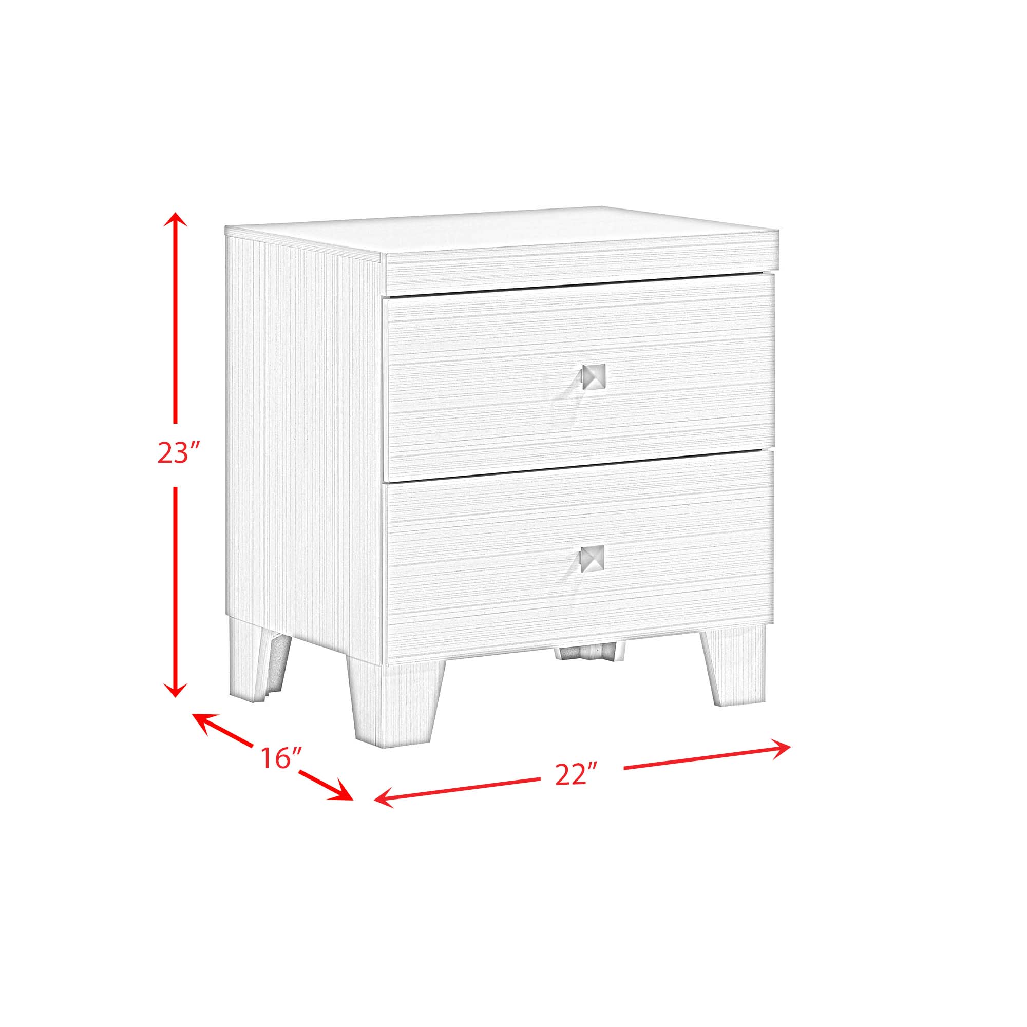 Belinda Two Drawer Night Stand