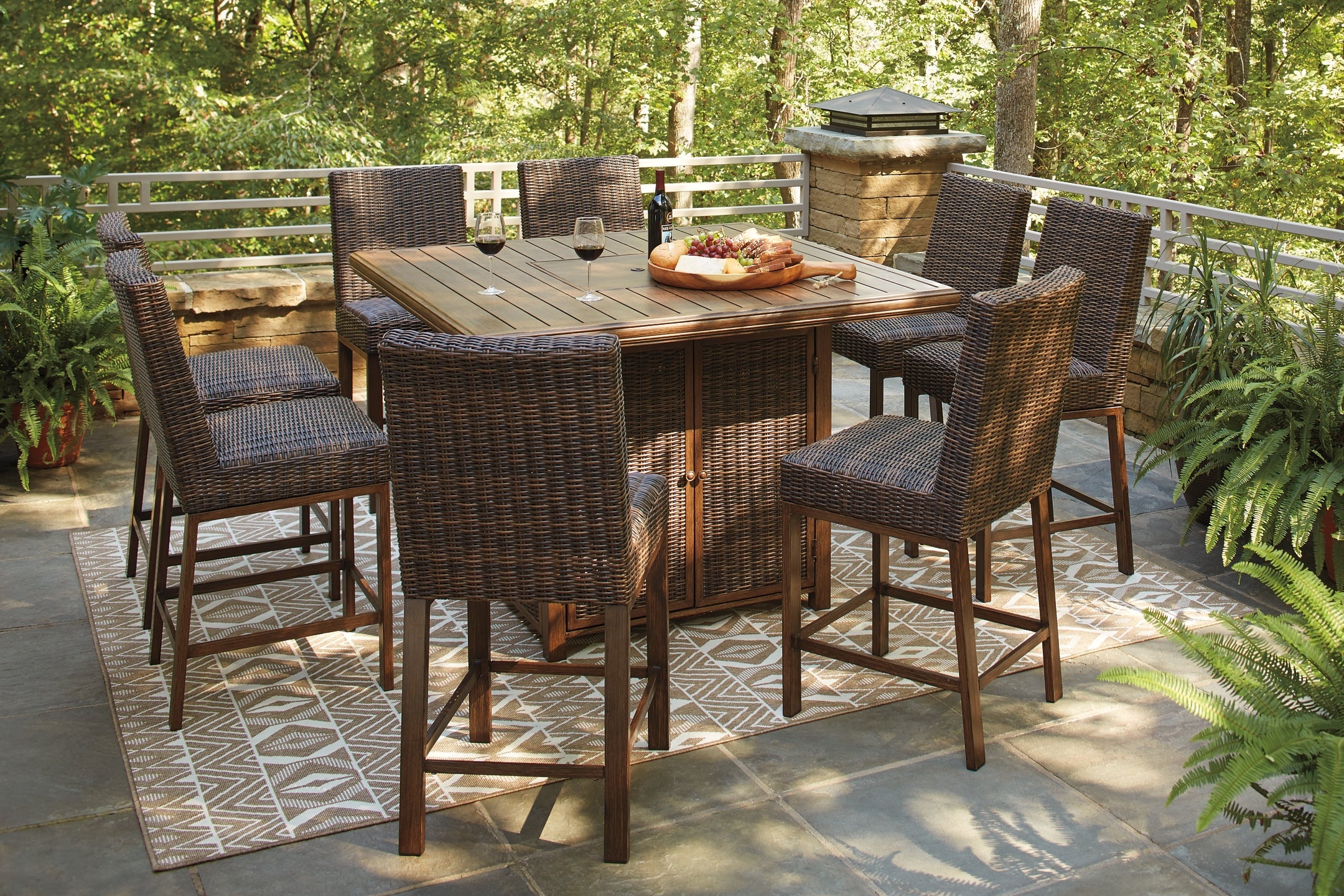 Paradise Trail Outdoor Dining Table and 8 Chairs