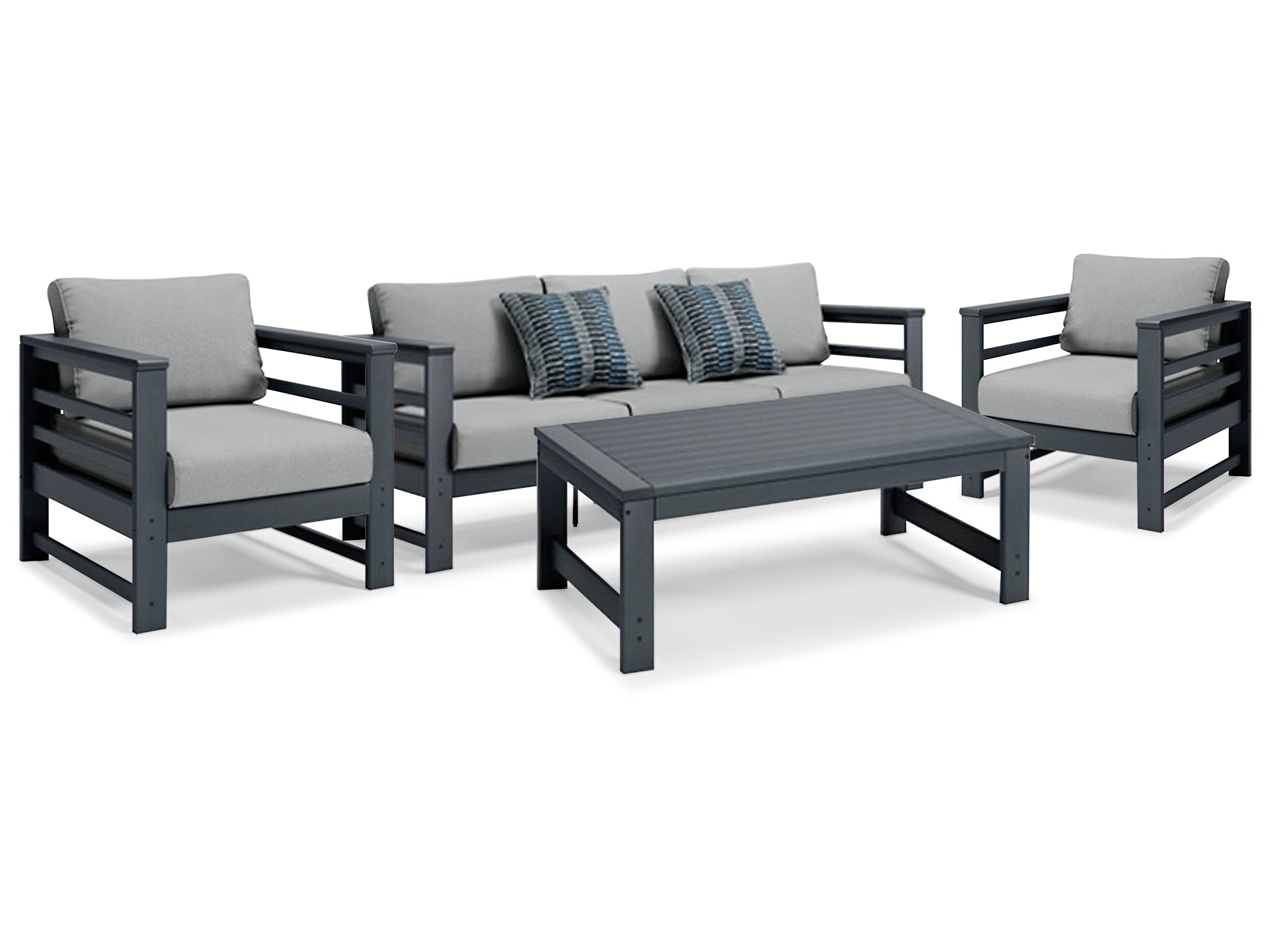Amora Outdoor Sofa and 2 Chairs with Coffee Table